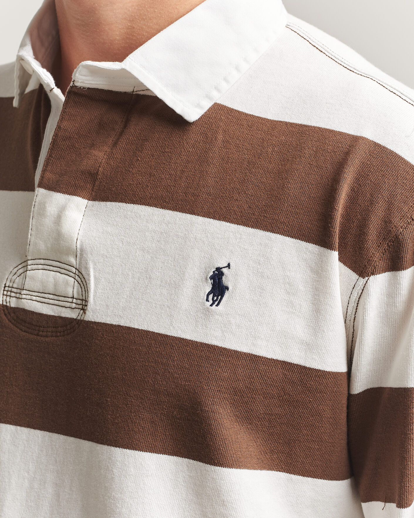 Hombres | Jerséis y prendas de punto | Polo Ralph Lauren | Block Striped Rugby Pale Russet/Trophy Cream