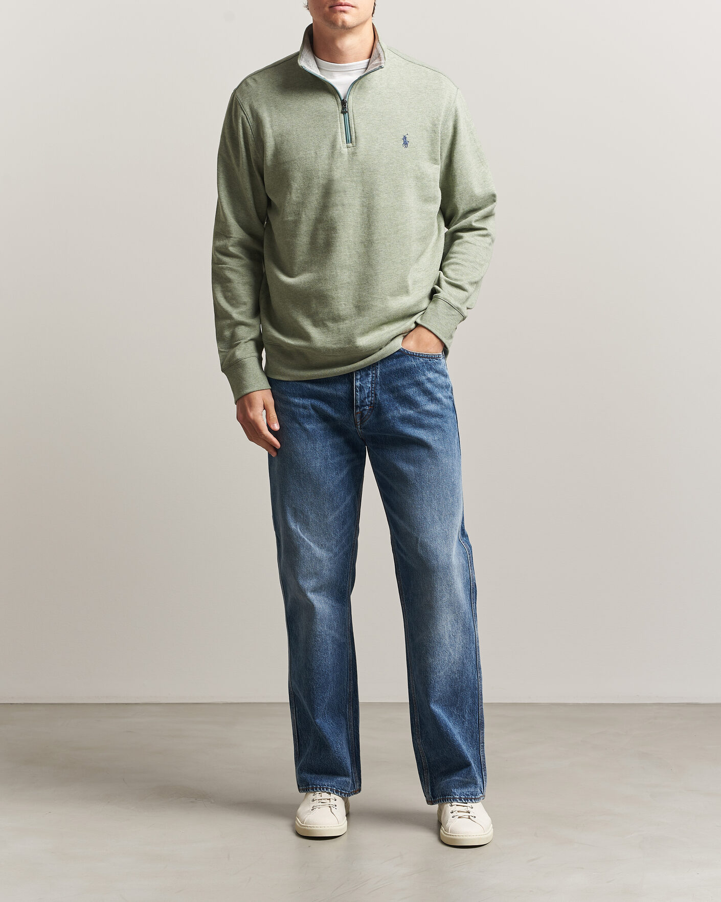 Hombres | Jerséis y prendas de punto | Polo Ralph Lauren | Double Knit Half Zip Greenery Heather