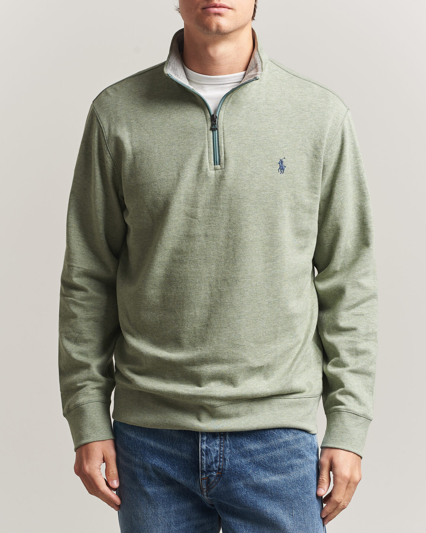 Hombres | Jerséis y prendas de punto | Polo Ralph Lauren | Double Knit Half Zip Greenery Heather