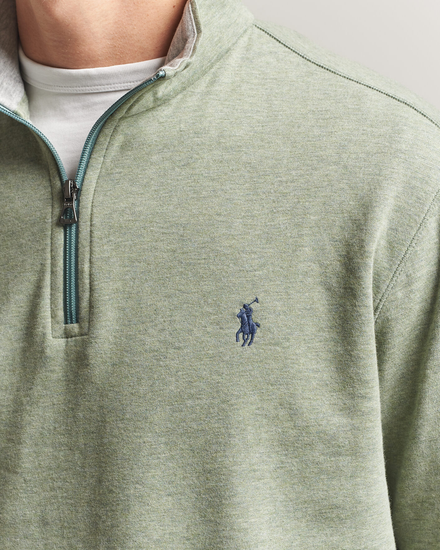 Hombres | Jerséis y prendas de punto | Polo Ralph Lauren | Double Knit Half Zip Greenery Heather