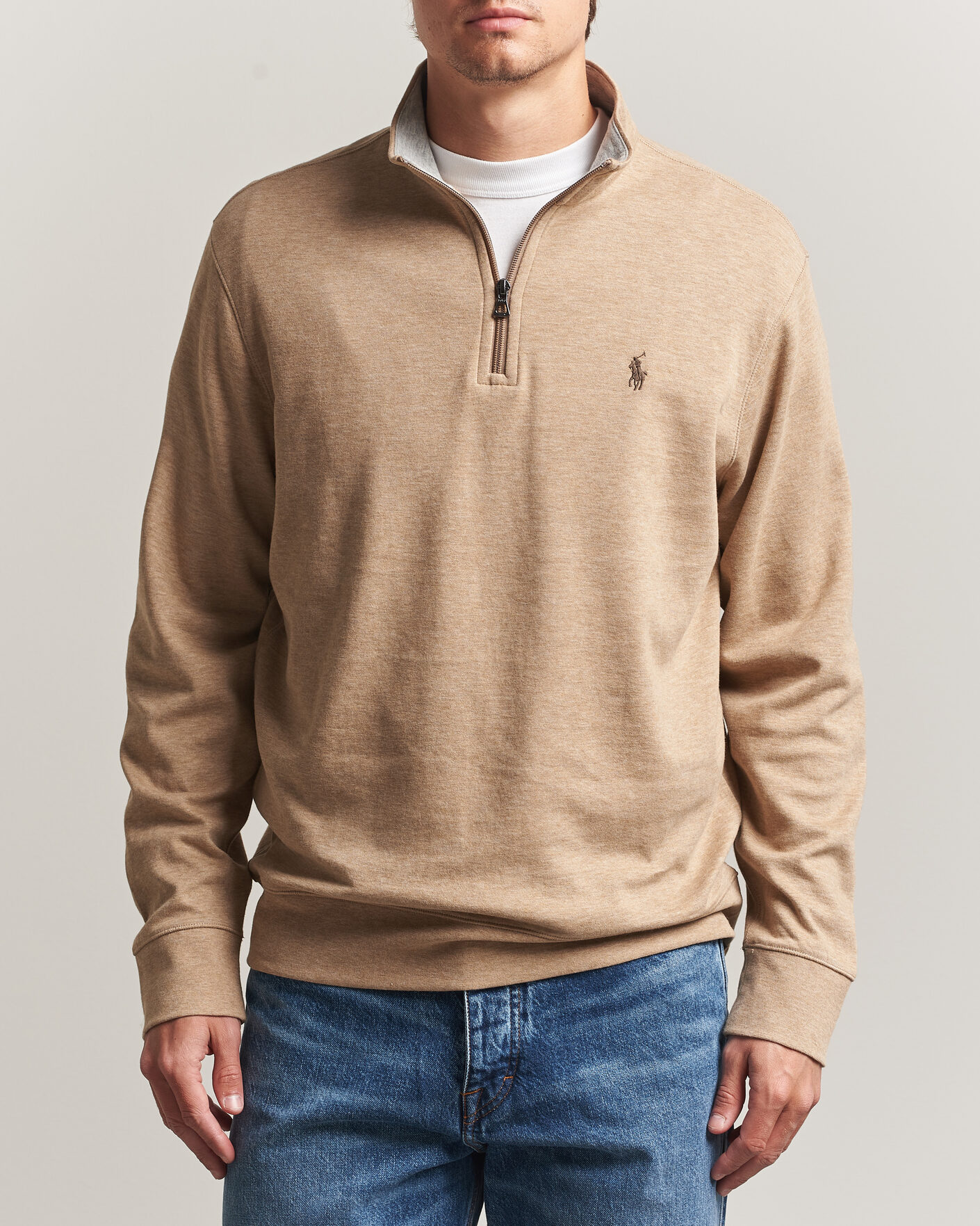 Hombres | Jerséis y prendas de punto | Polo Ralph Lauren | Double Knit Half Zip Warm Brown