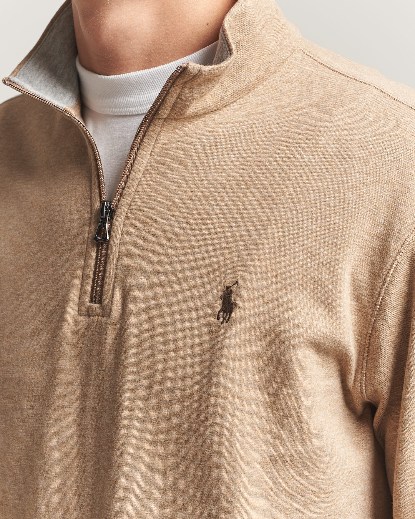 Hombres | Jerséis y prendas de punto | Polo Ralph Lauren | Double Knit Half Zip Warm Brown