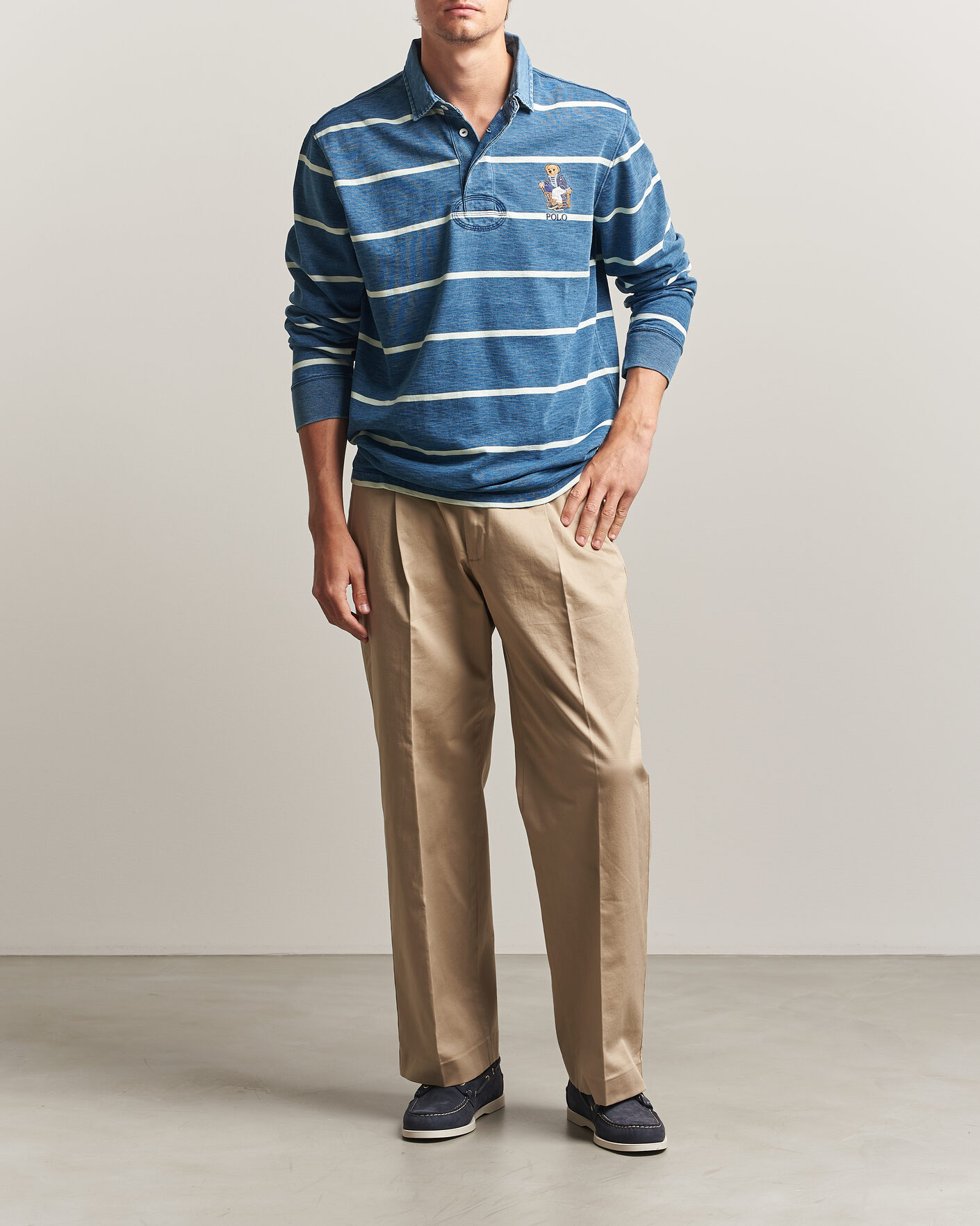Hombres | Jerséis y prendas de punto | Polo Ralph Lauren | Striped Indigo Rugby Newport Bear