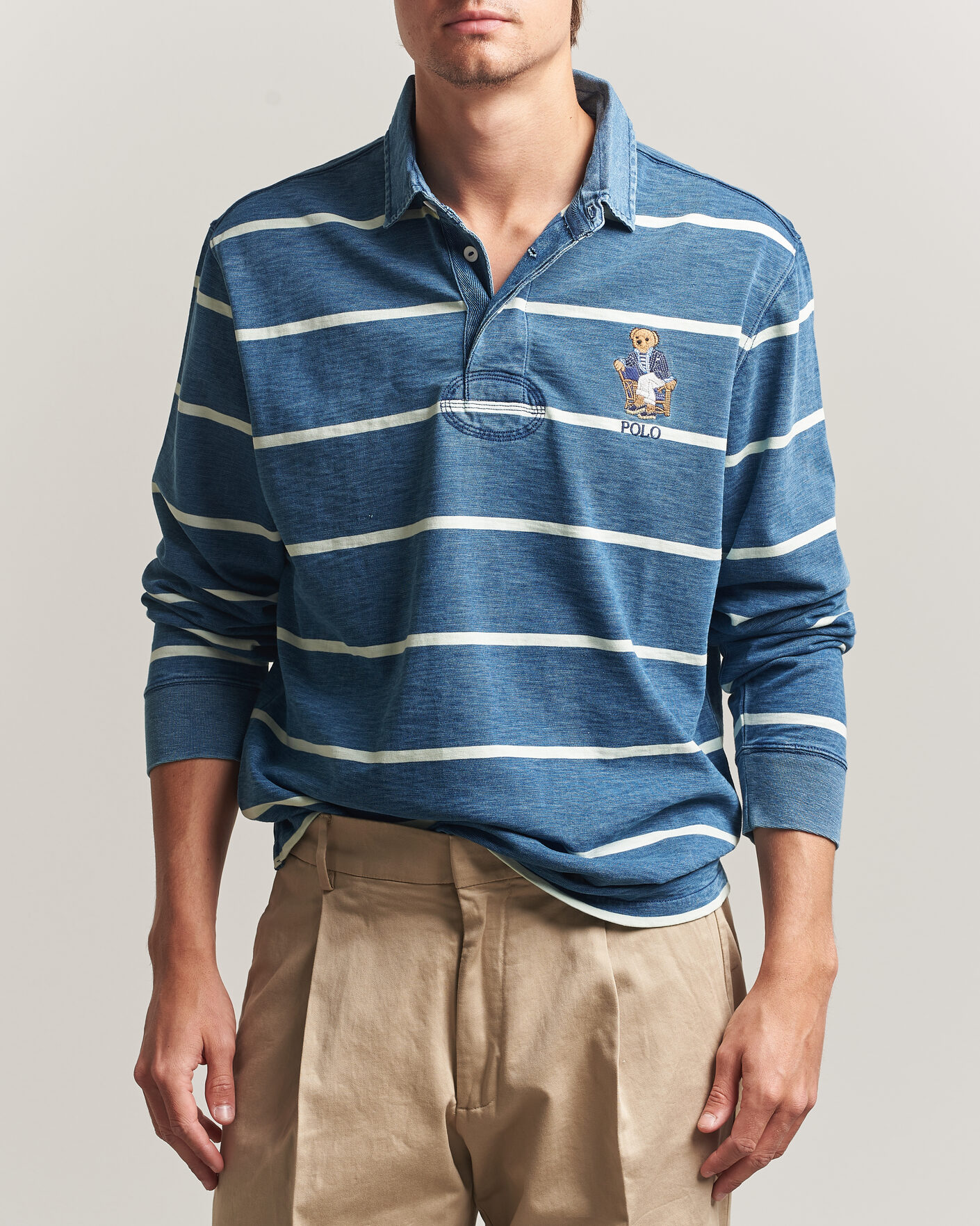 Hombres | Jerséis y prendas de punto | Polo Ralph Lauren | Striped Indigo Rugby Newport Bear