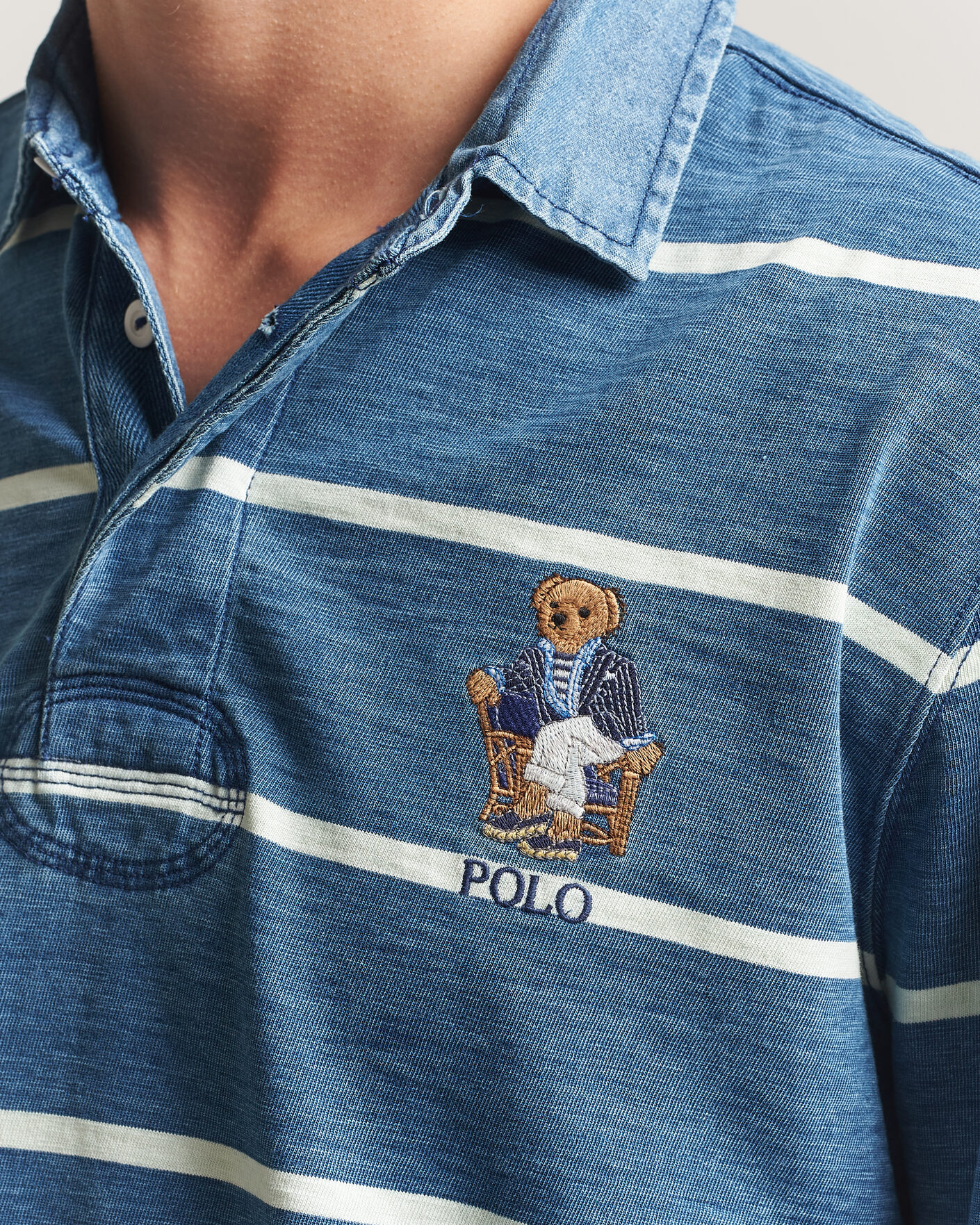 Hombres | Jerséis y prendas de punto | Polo Ralph Lauren | Striped Indigo Rugby Newport Bear