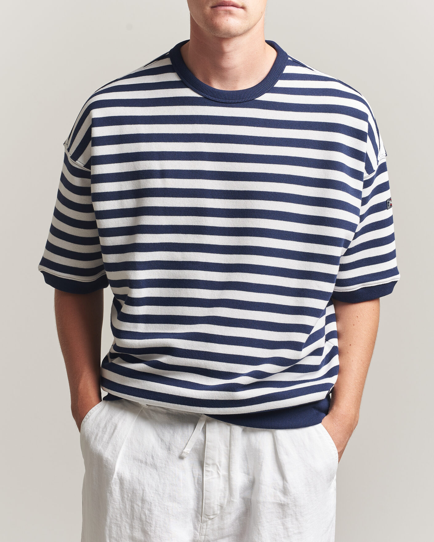 Hombres | Camisetas | Polo Ralph Lauren | Striped Short Sleeve Sweater Newport Navy/White