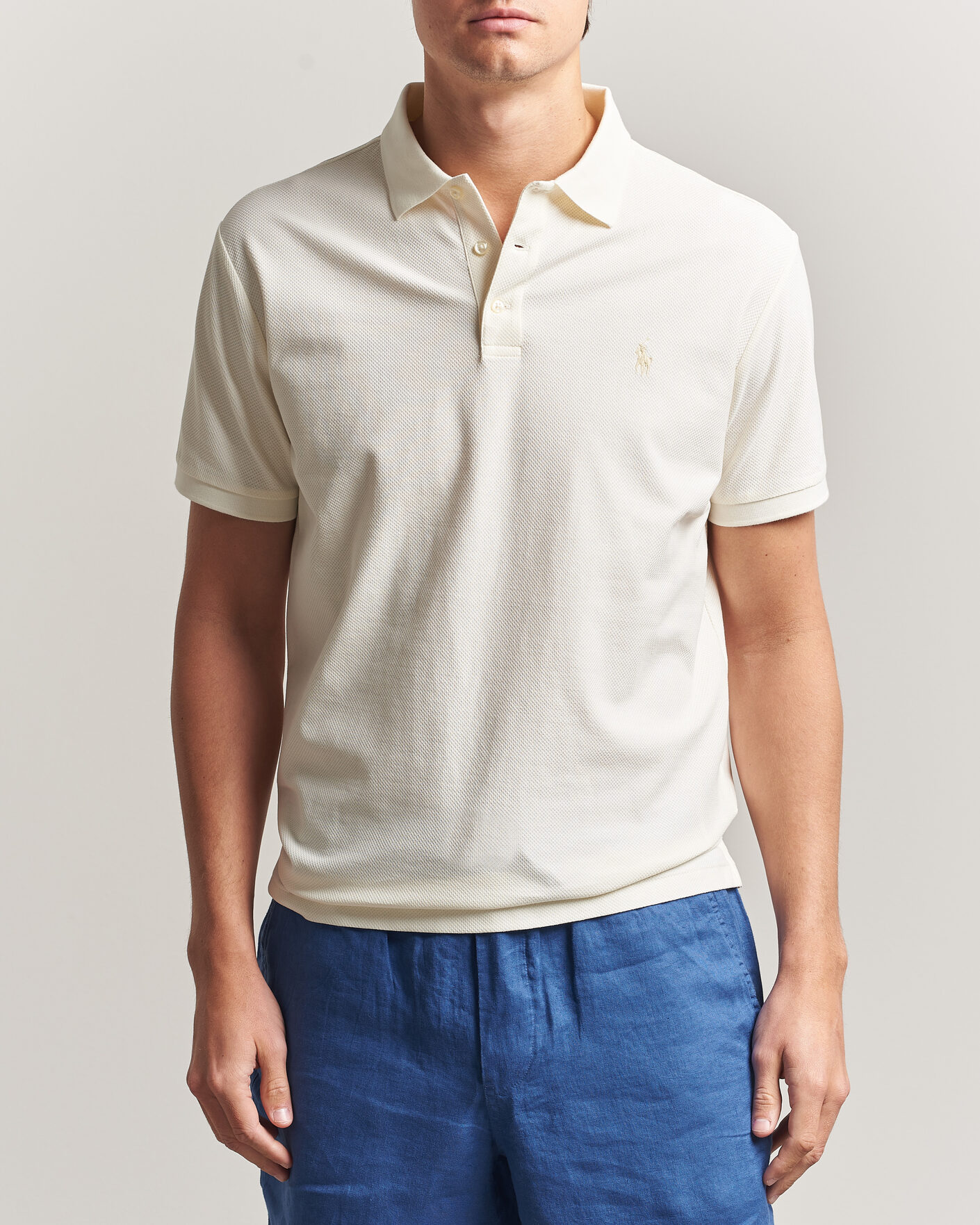 Hombres | Polos | Polo Ralph Lauren | Honeycomb Texture Polo Pale Cream