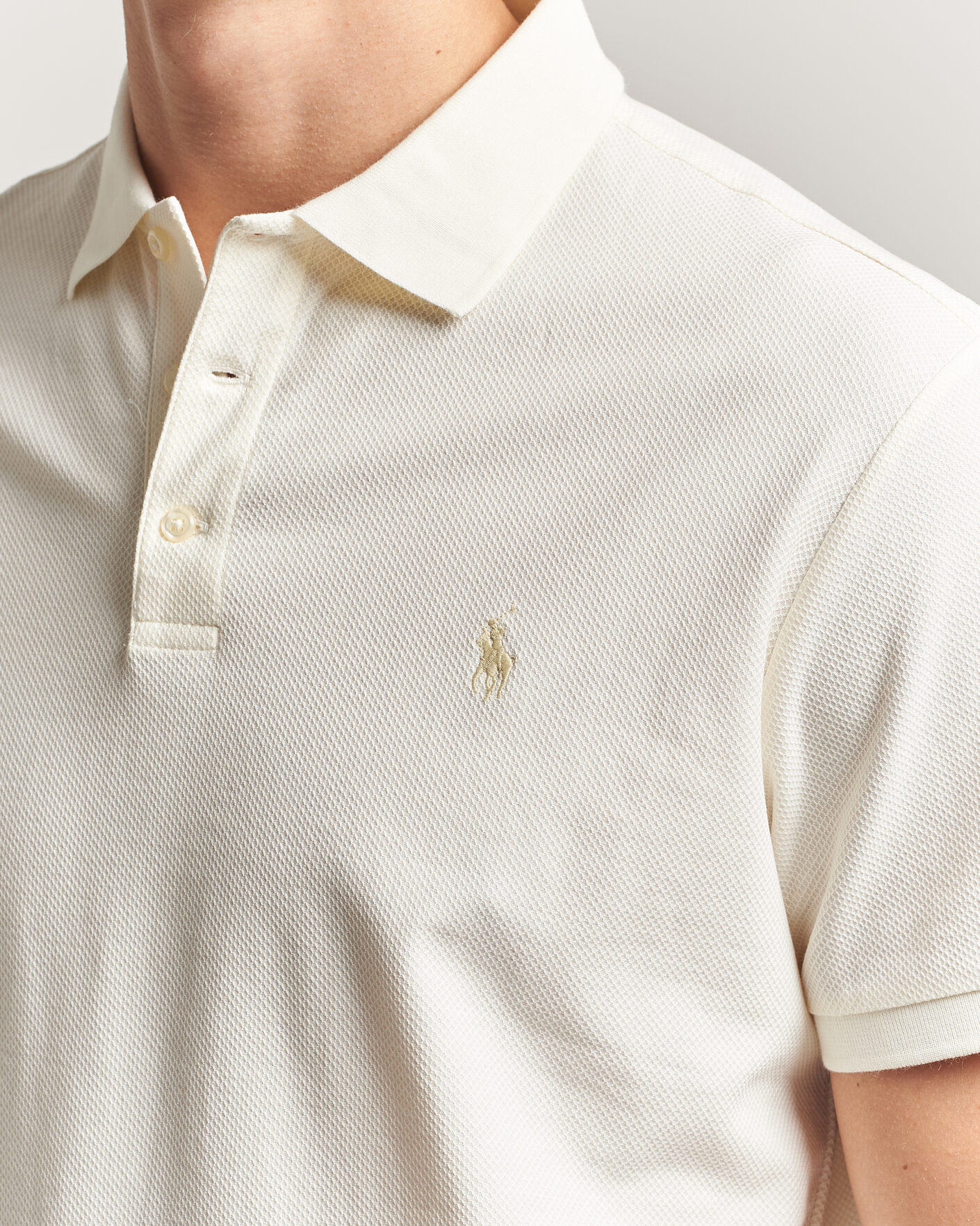 Hombres | Polos | Polo Ralph Lauren | Honeycomb Texture Polo Pale Cream