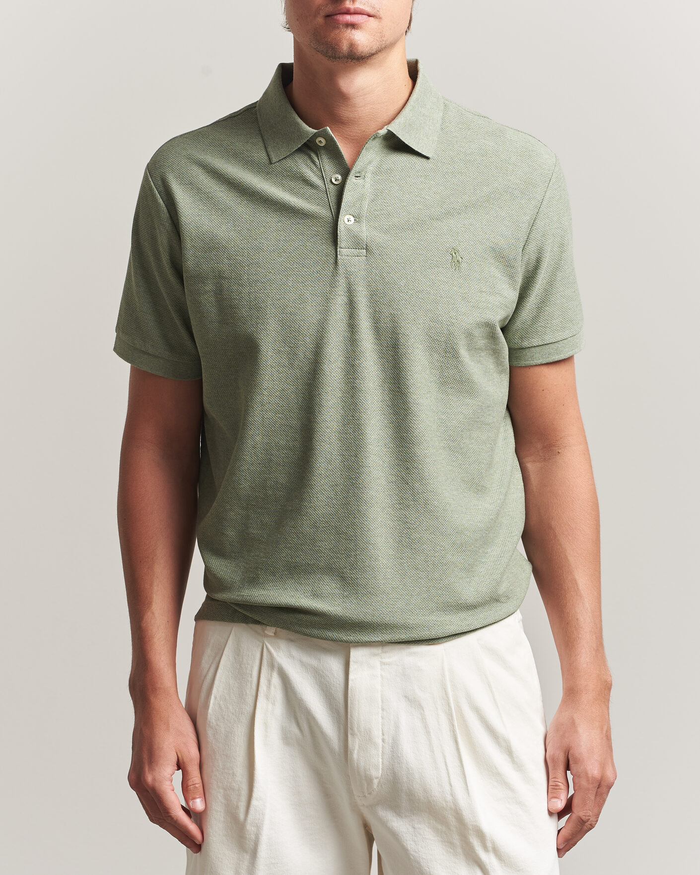 Hombres | Polos | Polo Ralph Lauren | Honeycomb Texture Polo Greenery Heather