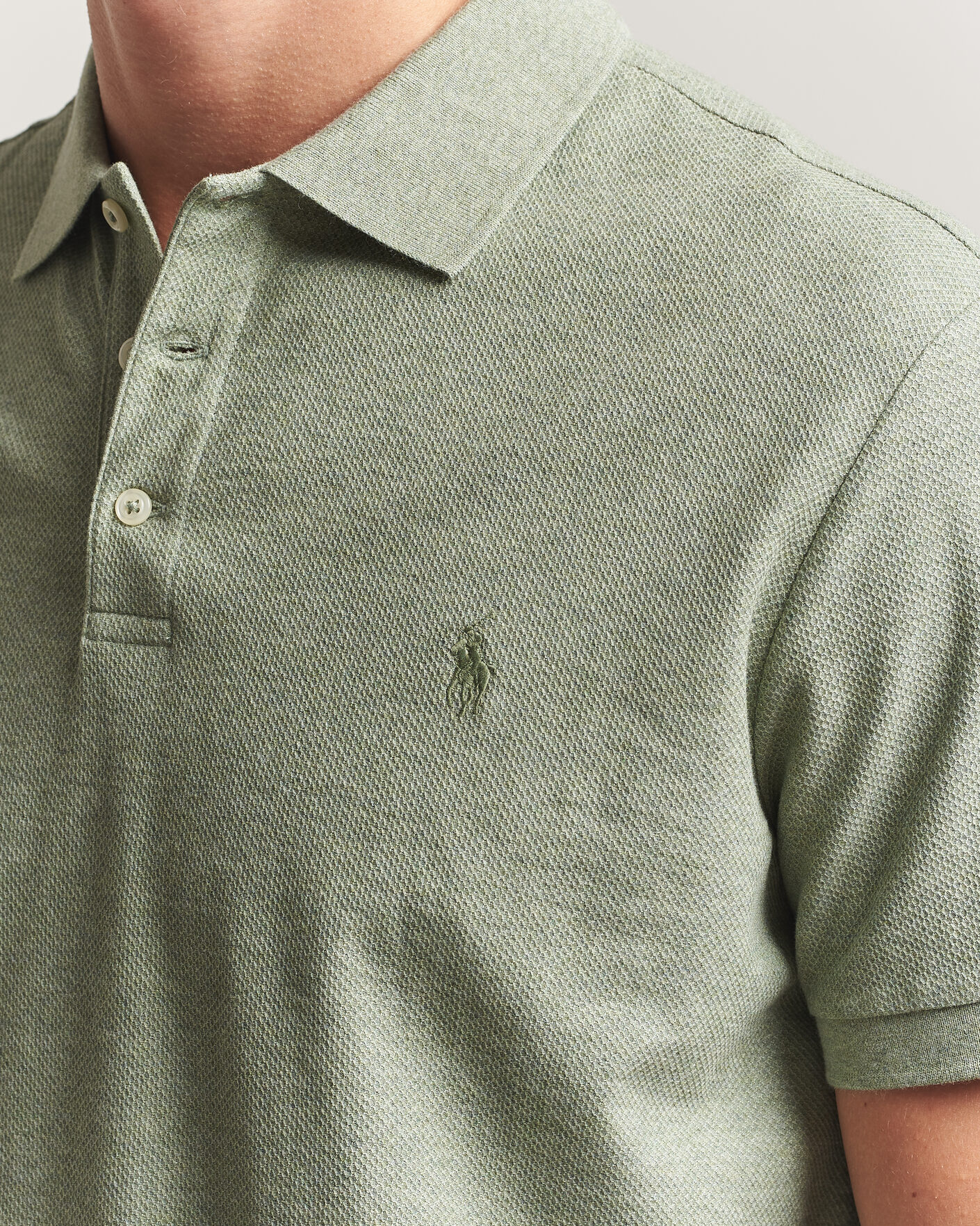 Hombres | Polos | Polo Ralph Lauren | Honeycomb Texture Polo Greenery Heather