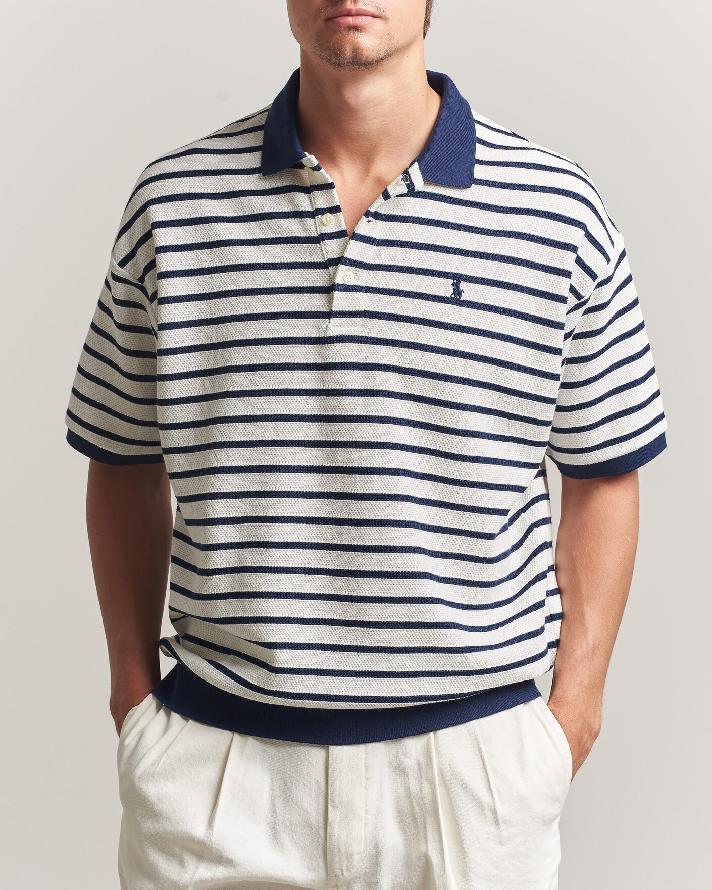 Hombres | Polos | Polo Ralph Lauren | Jacquard Interlock Striped Polo Nevis/Newport Navy