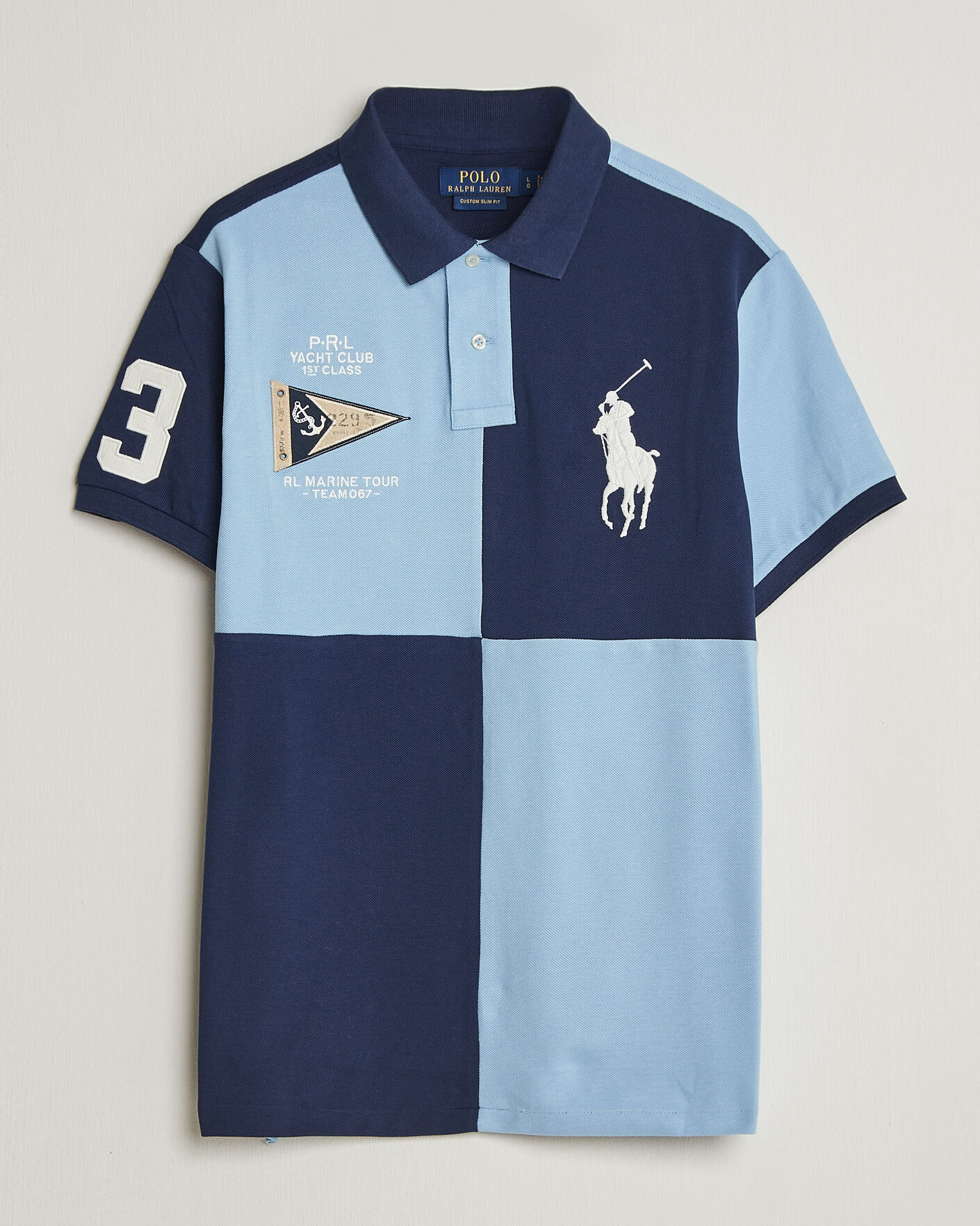 Hombres | Polos | Polo Ralph Lauren | Custom Slim Rugby Block Polo NPT Navy/Powder Blue