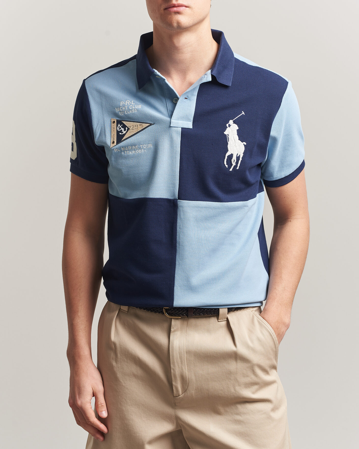 Hombres | Polos | Polo Ralph Lauren | Custom Slim Rugby Block Polo NPT Navy/Powder Blue