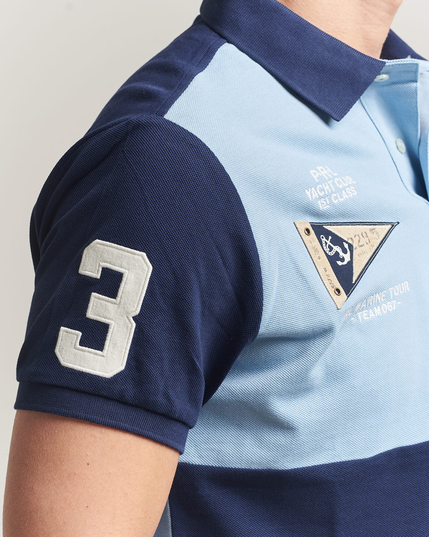 Hombres | Polos | Polo Ralph Lauren | Custom Slim Rugby Block Polo NPT Navy/Powder Blue