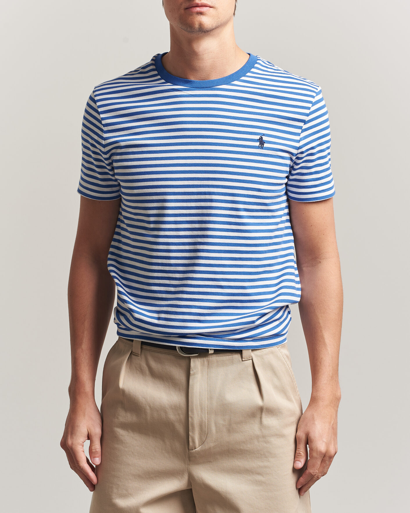 Hombres | Camisetas | Polo Ralph Lauren | Crew Neck Striped T-shirt New Iris Blue/White