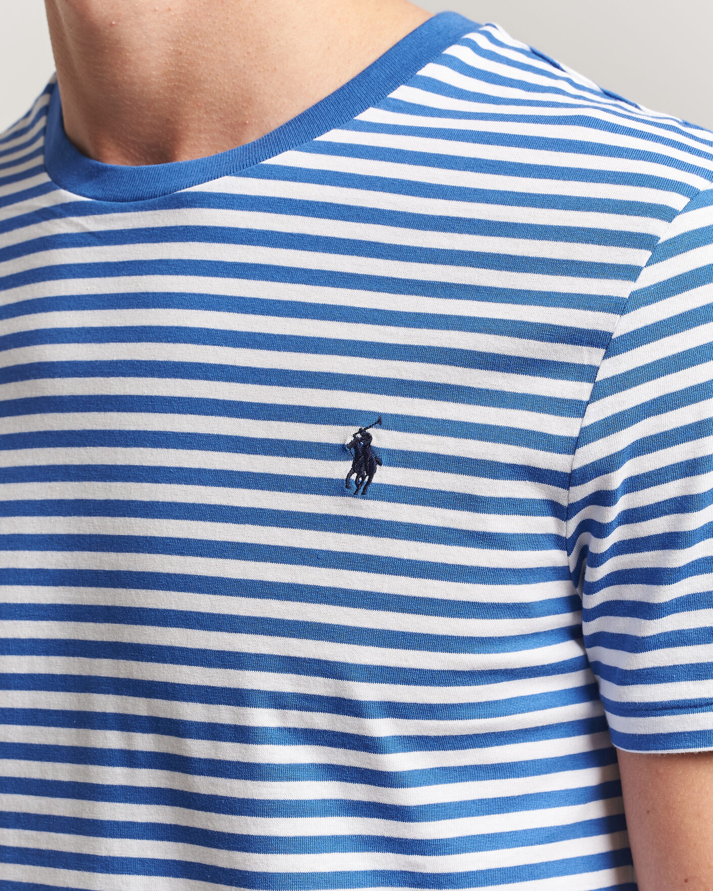 Hombres | Camisetas | Polo Ralph Lauren | Crew Neck Striped T-shirt New Iris Blue/White