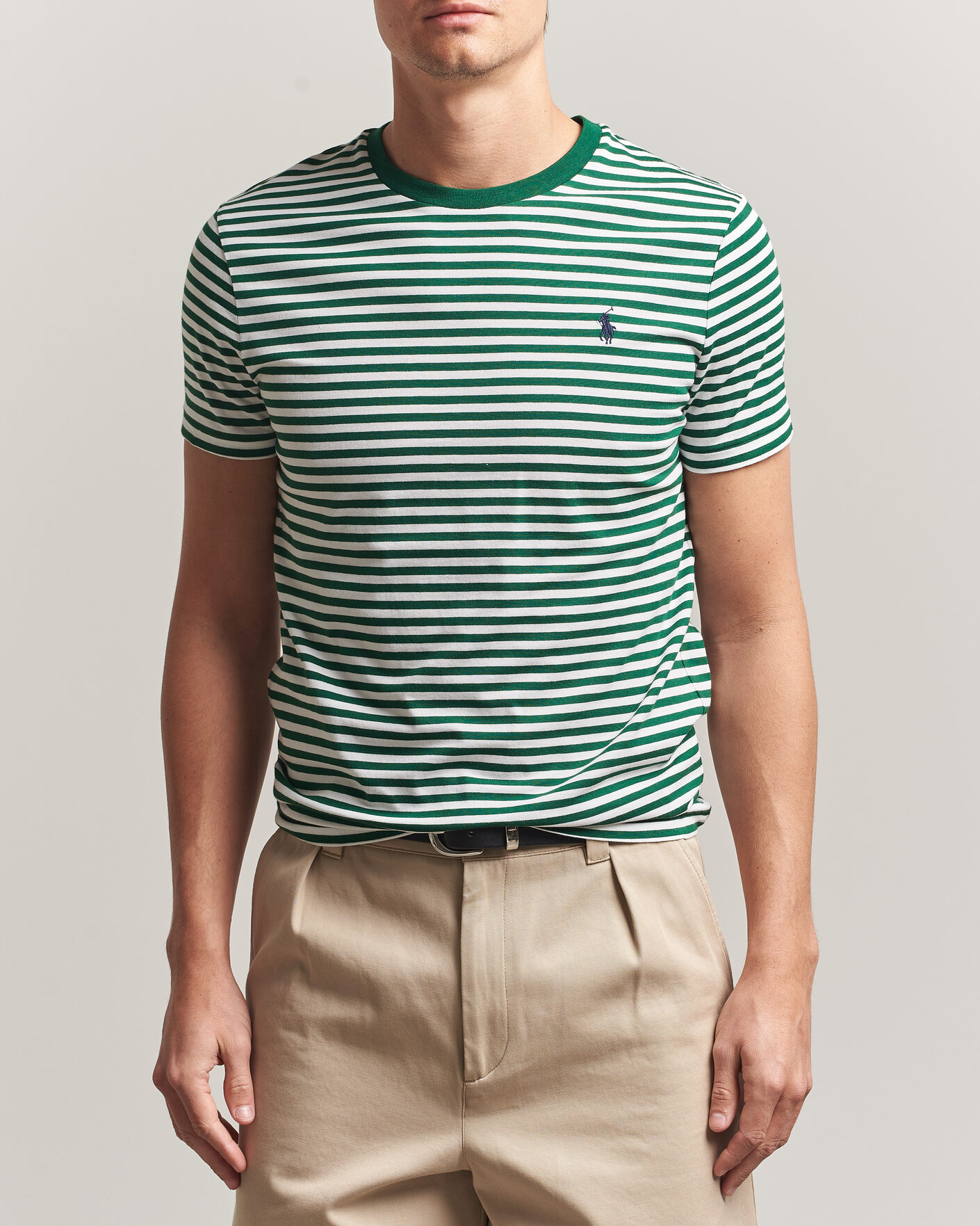 Hombres | Camisetas | Polo Ralph Lauren | Crew Neck Striped T-shirt New Forest/White