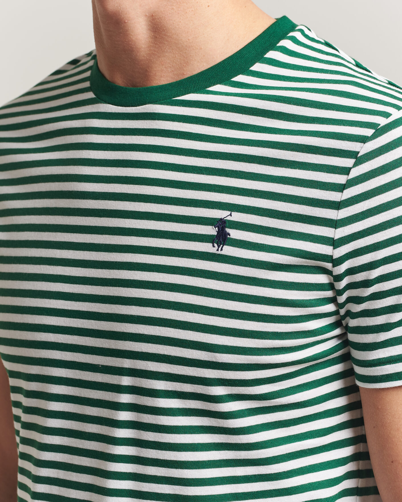 Hombres | Camisetas | Polo Ralph Lauren | Crew Neck Striped T-shirt New Forest/White