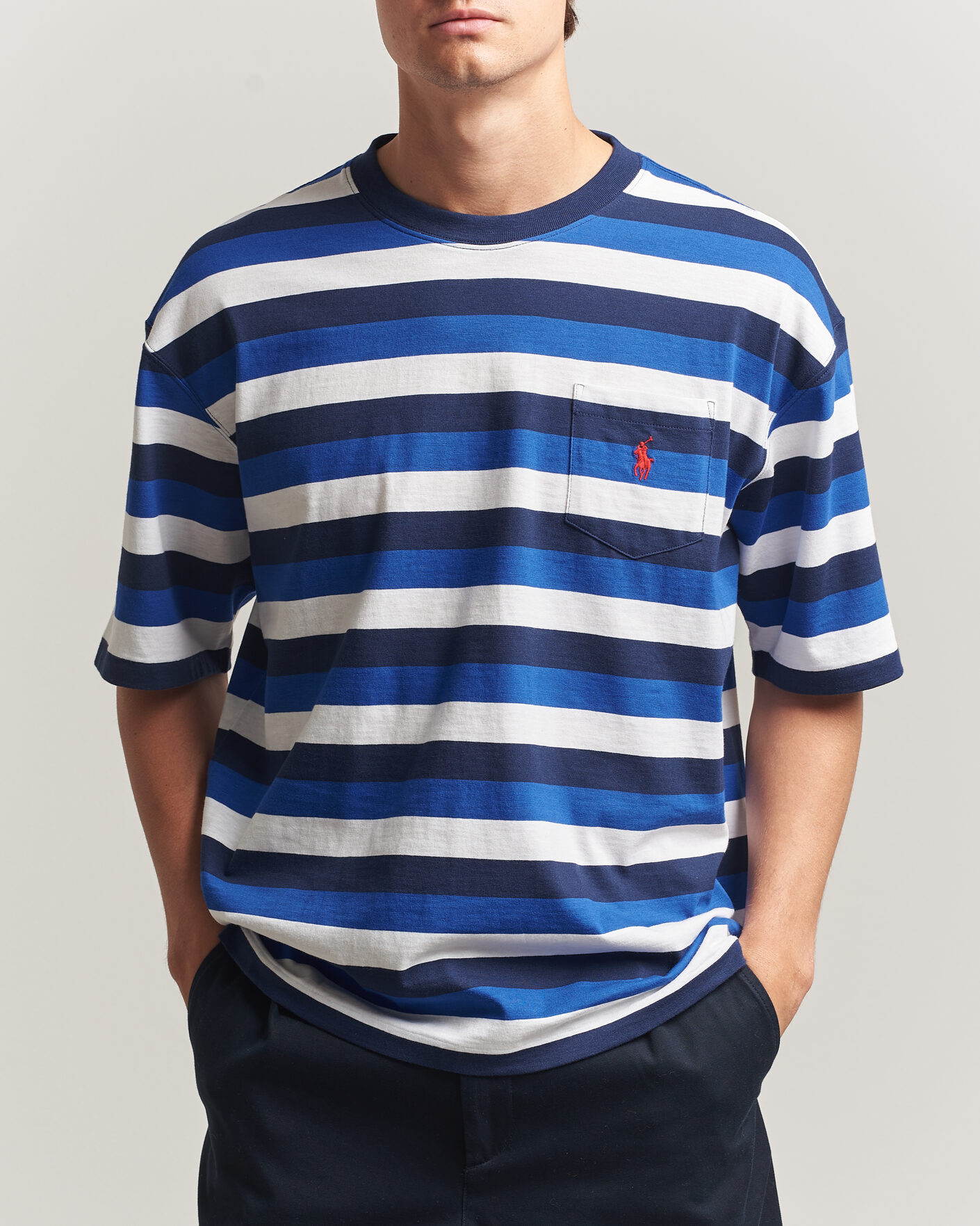 Hombres | Camisetas | Polo Ralph Lauren | Striped Pocket Tee Newport Navy Multi