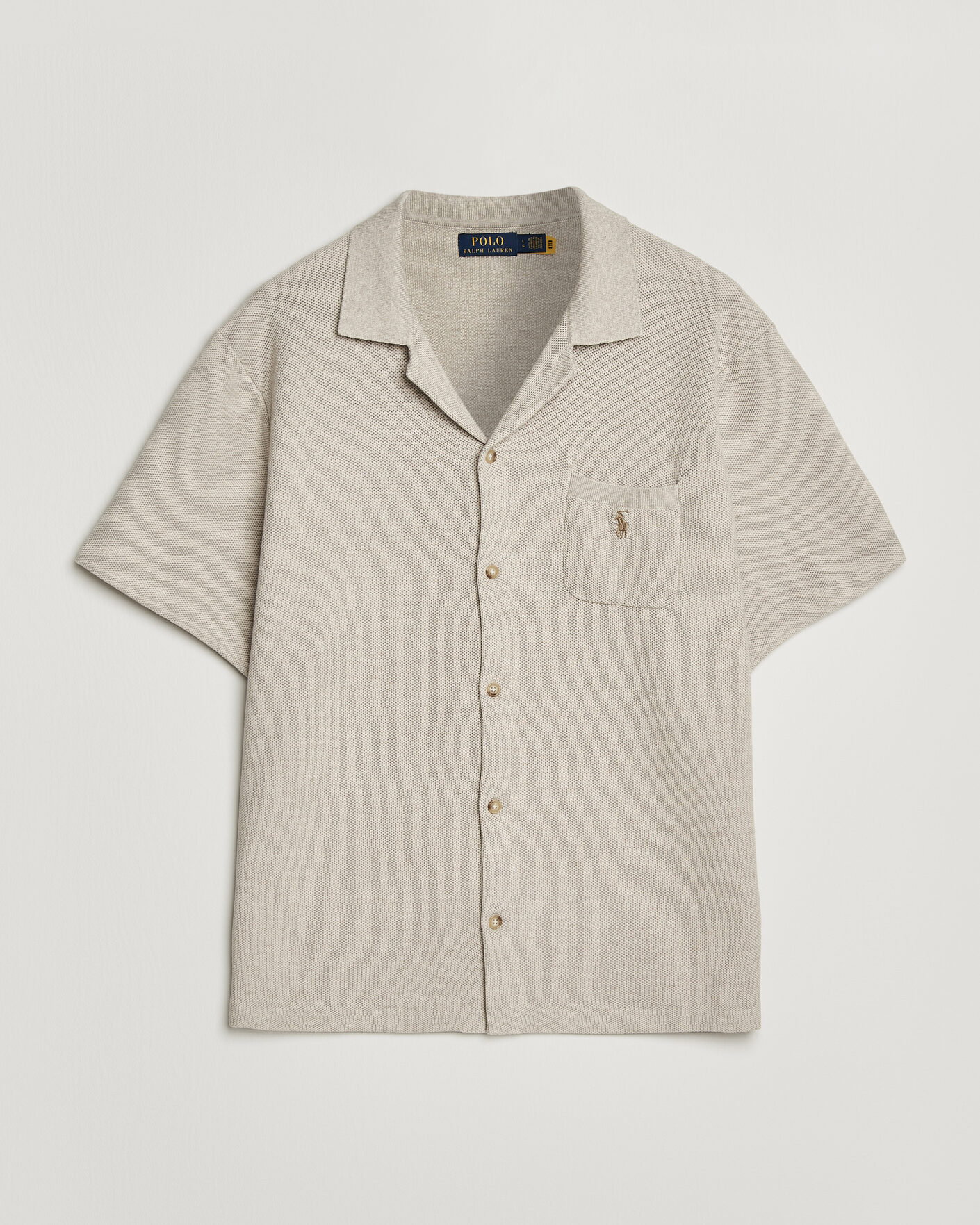 Hombres | Camisas | Polo Ralph Lauren | Textured Camp Collar Cardigan Light Walnut Brown