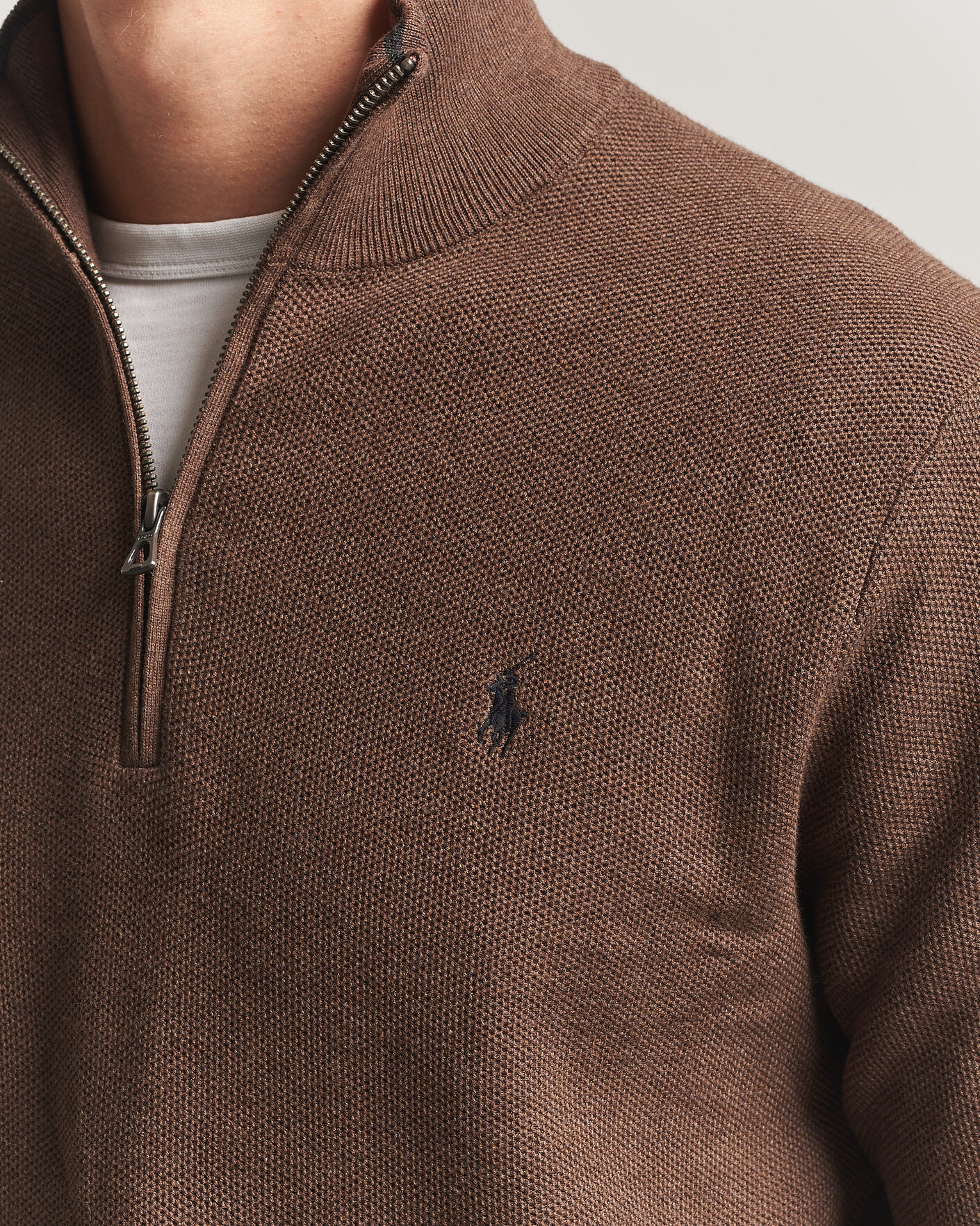 Hombres | Jerséis y prendas de punto | Polo Ralph Lauren | Textued Half-Zip Nutmeg Brown Heather