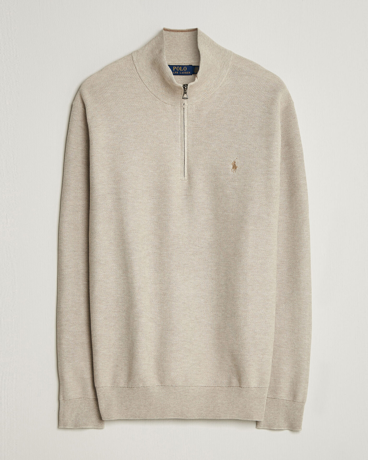 Hombres | Jerséis y prendas de punto | Polo Ralph Lauren | Textued Half-Zip Light Walnut Brown Heather