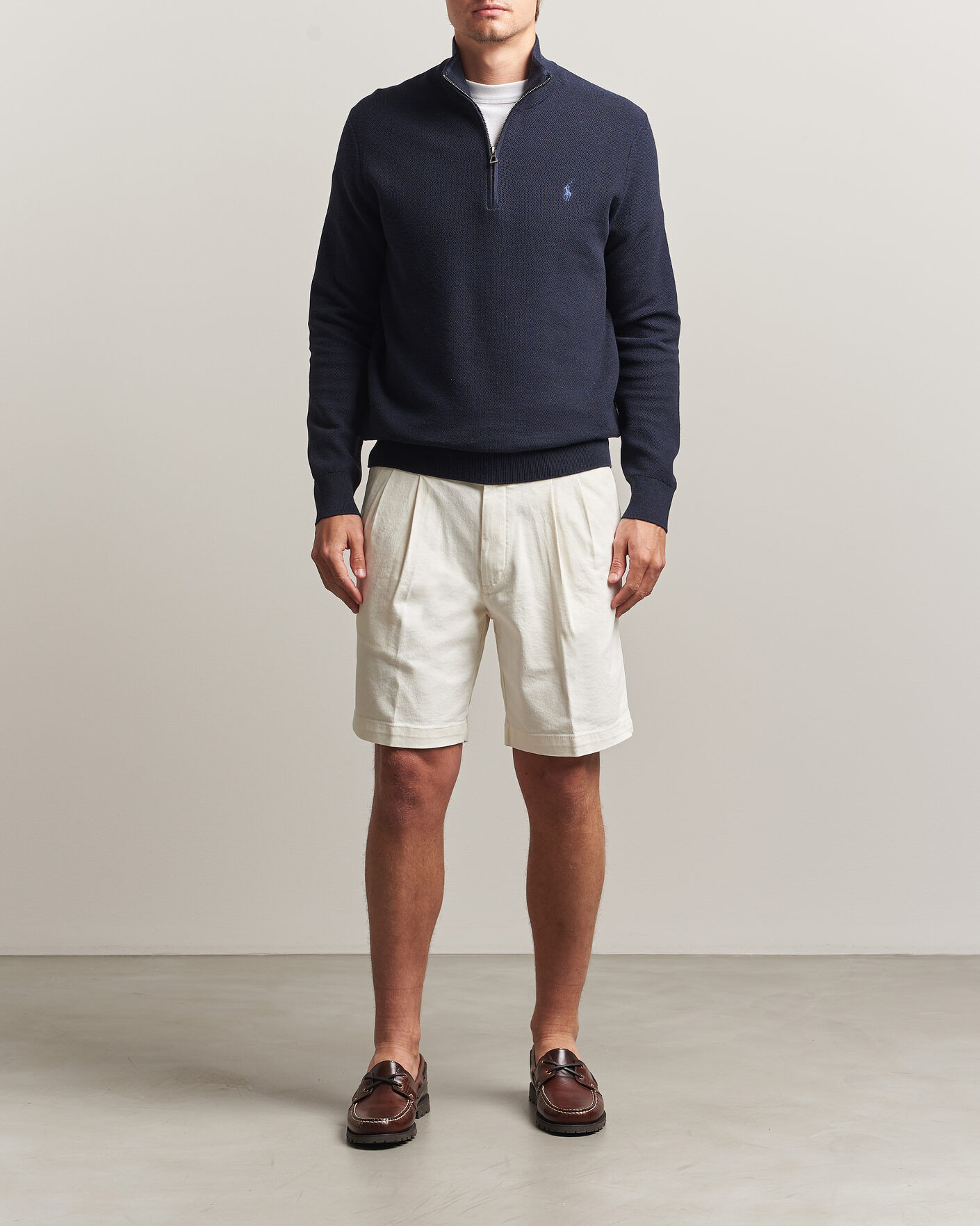 Hombres | Jerséis y prendas de punto | Polo Ralph Lauren | Textued Half-Zip Navy Heather