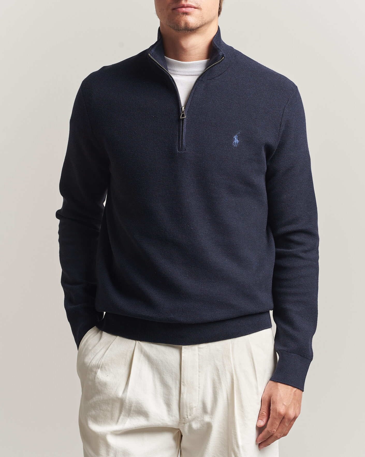 Hombres | Jerséis y prendas de punto | Polo Ralph Lauren | Textued Half-Zip Navy Heather