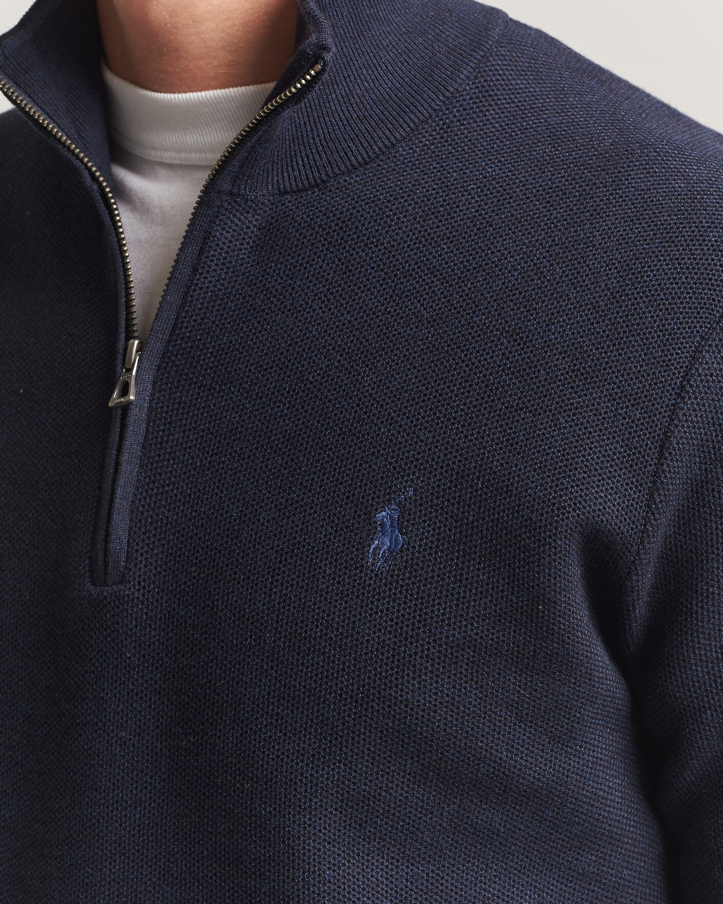 Hombres | Jerséis y prendas de punto | Polo Ralph Lauren | Textued Half-Zip Navy Heather