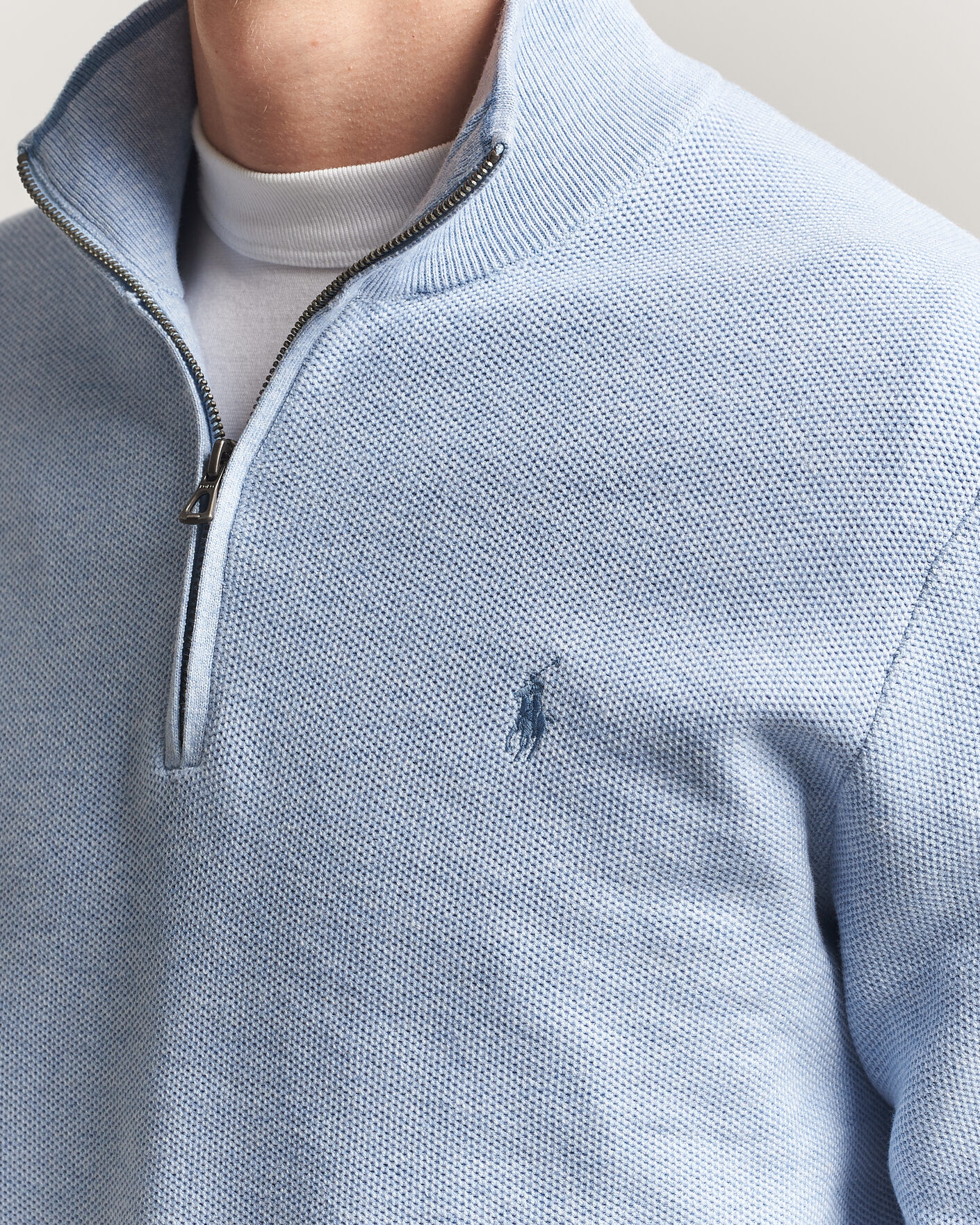 Hombres | Jerséis y prendas de punto | Polo Ralph Lauren | Textued Half-Zip Blue Hyacinth Heather