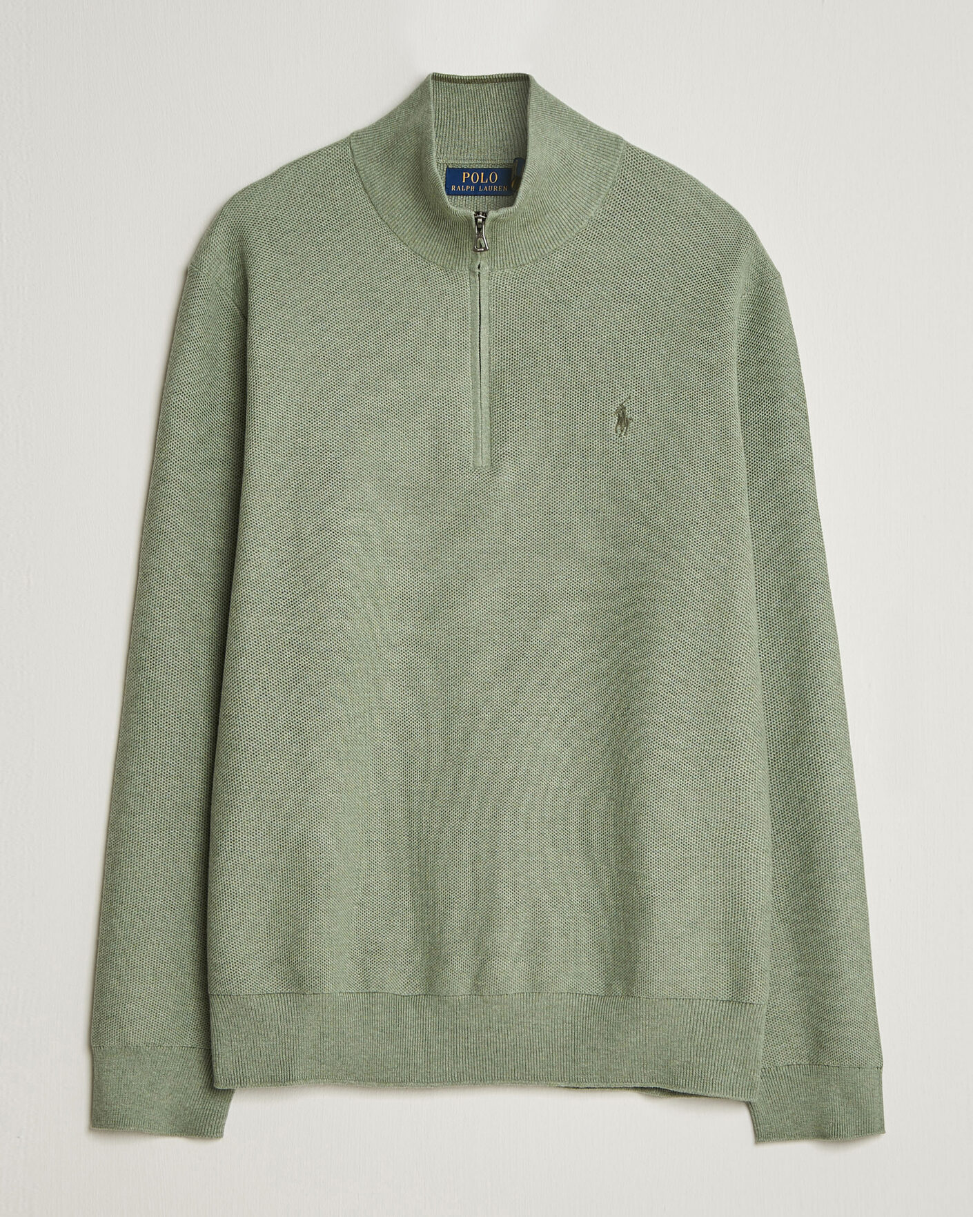 Hombres | Jerséis y prendas de punto | Polo Ralph Lauren | Textured Half-Zip Fern Green Heather