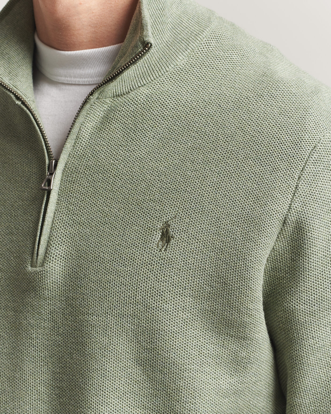 Hombres | Jerséis y prendas de punto | Polo Ralph Lauren | Textured Half-Zip Fern Green Heather