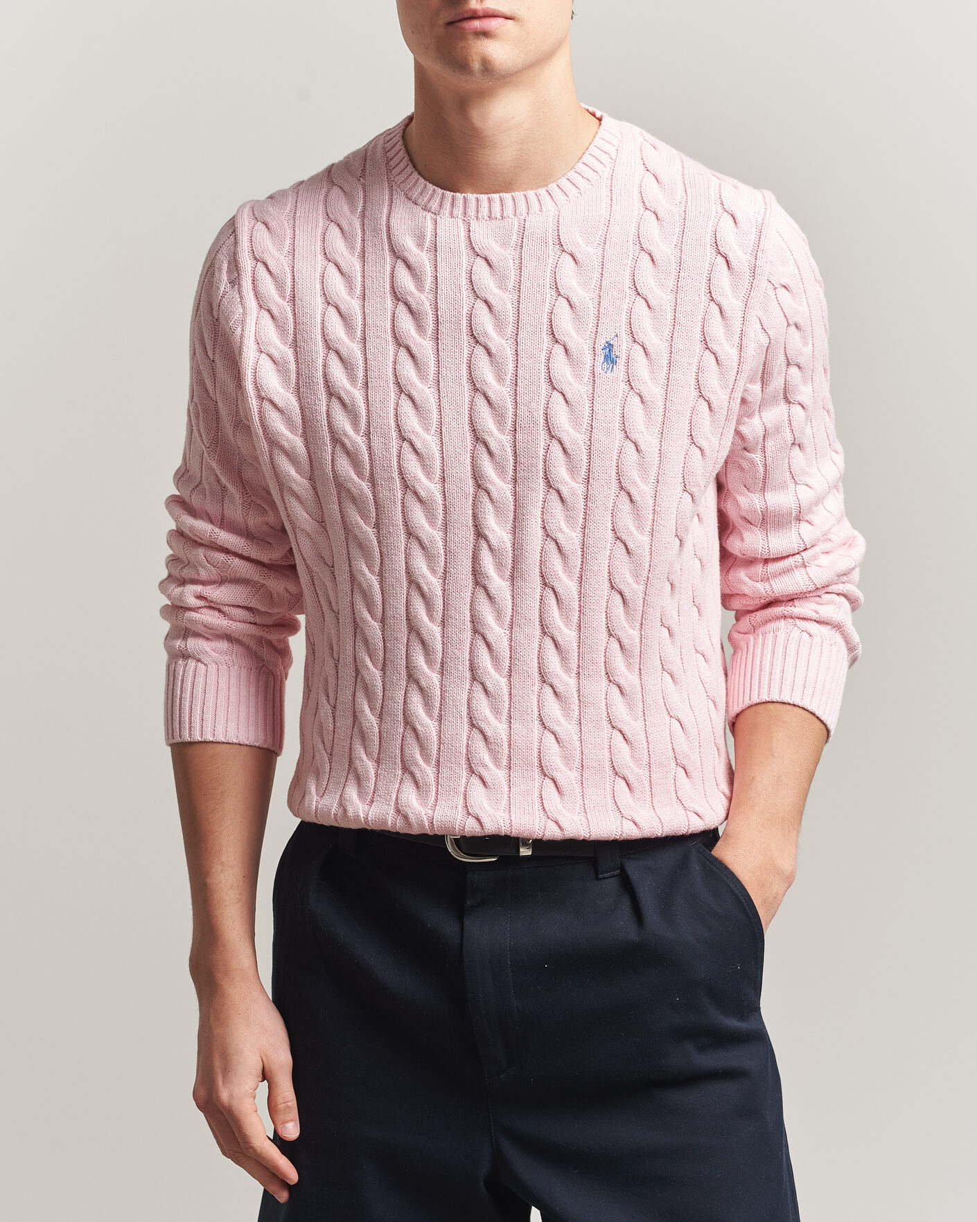 Hombres | Jerséis y prendas de punto | Polo Ralph Lauren | Cotton Cable Pullover Ballet Pink Heather
