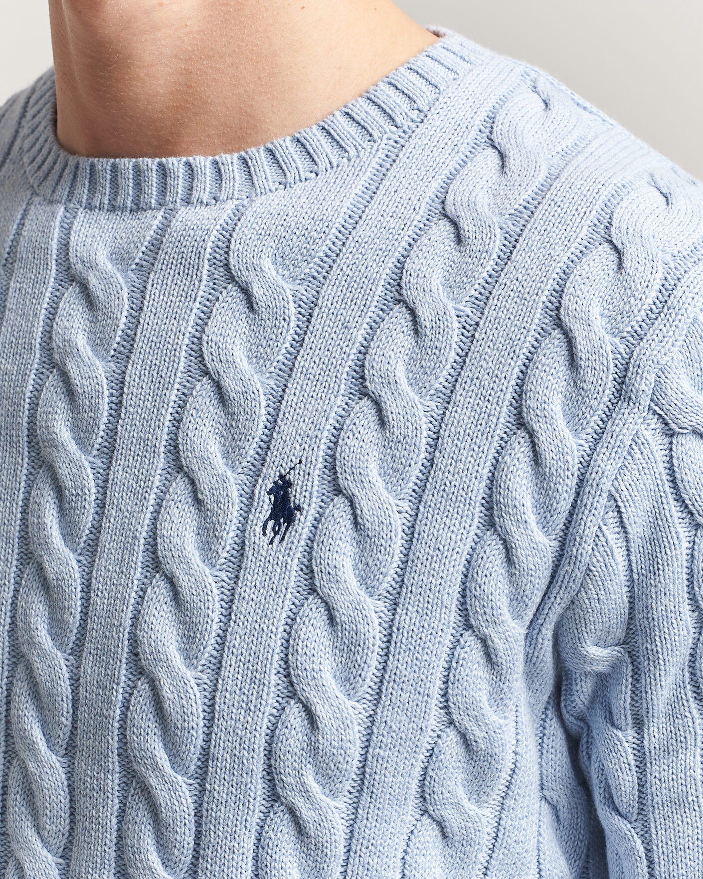 Hombres | Jerséis y prendas de punto | Polo Ralph Lauren | Cotton Cable Pullover Blue Hyacinth Heather