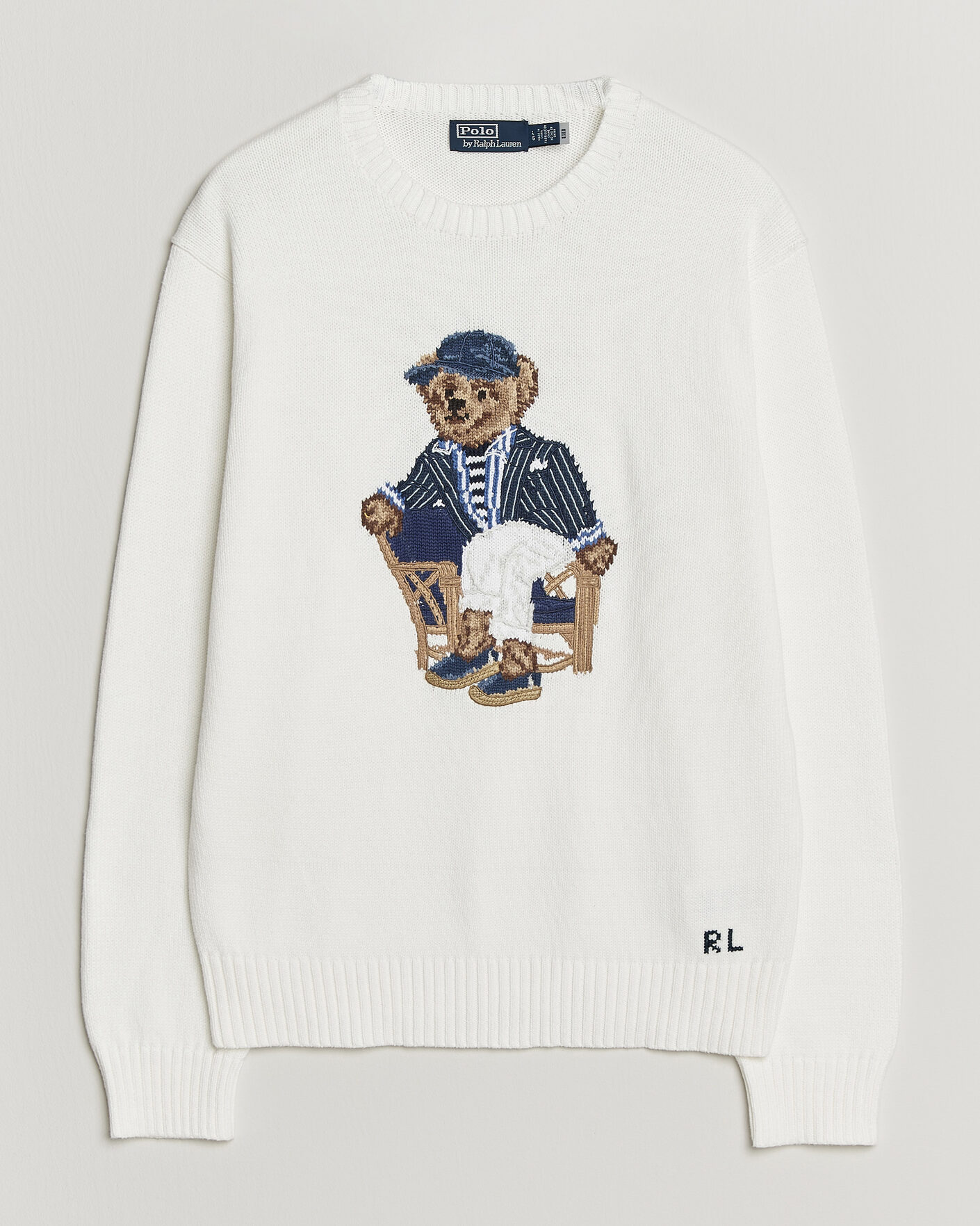 Hombres | Jerséis y prendas de punto | Polo Ralph Lauren | Newport Bear Cotton/Linen Sweater Deckwash White