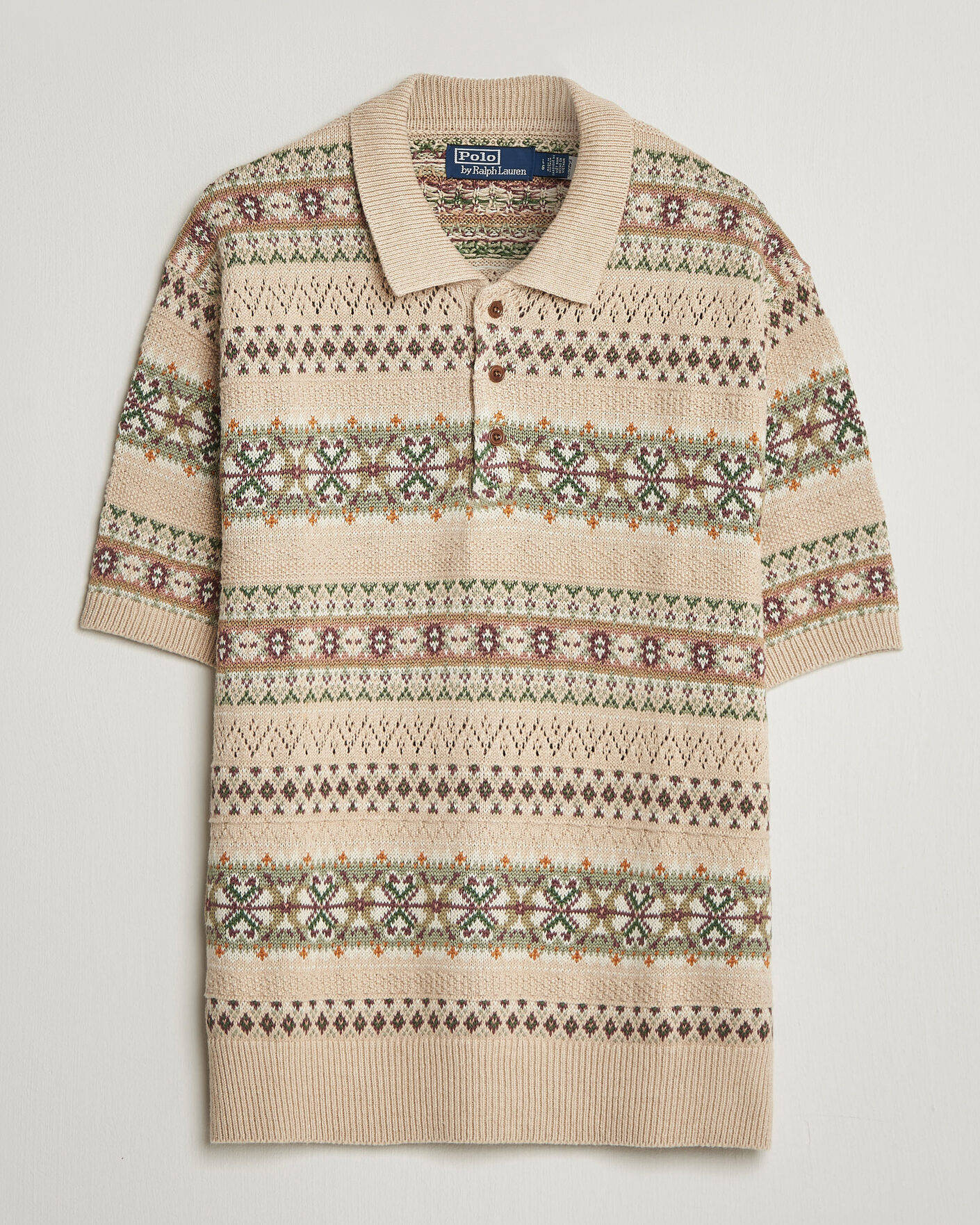 Hombres | Jerséis y prendas de punto | Polo Ralph Lauren | Cotton/Linen Fairisle Polo Tan Combo