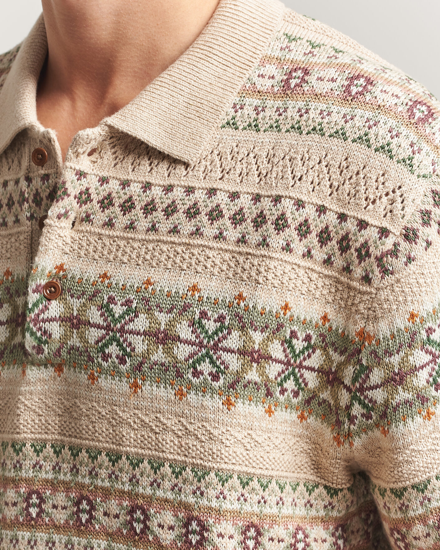 Hombres | Jerséis y prendas de punto | Polo Ralph Lauren | Cotton/Linen Fairisle Polo Tan Combo