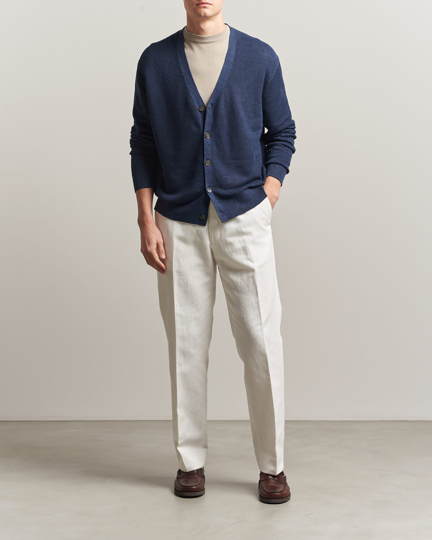 Hombres | Jerséis y prendas de punto | Polo Ralph Lauren | Linen Cardigan Newport Navy