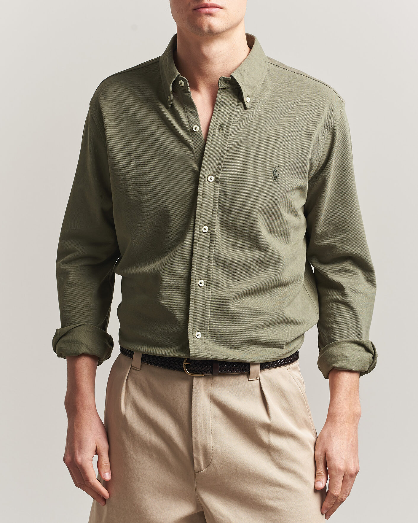 Hombres | Camisas | Polo Ralph Lauren | Featherweight Mesh Shirt Cruise Olive