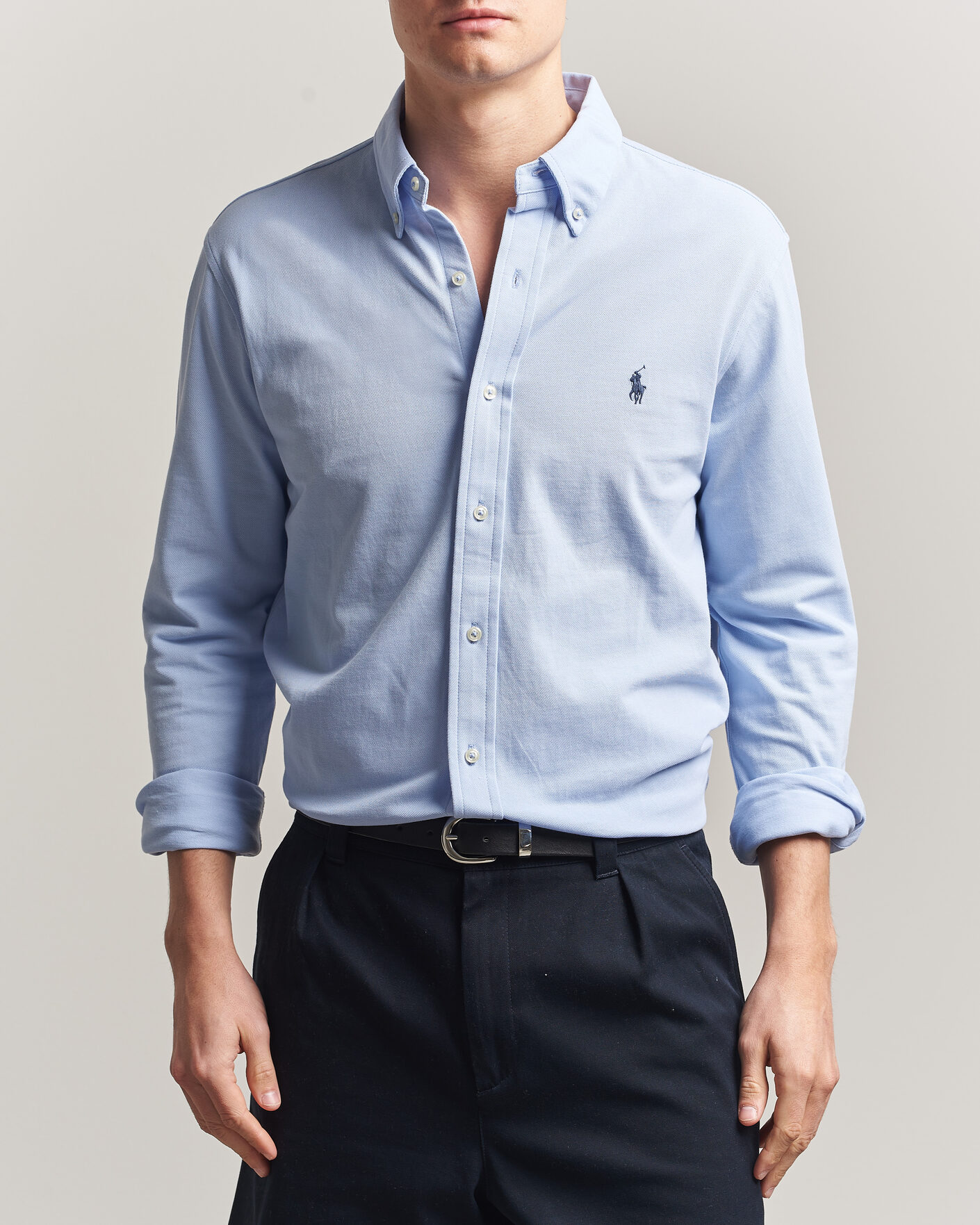 Hombres | Camisas | Polo Ralph Lauren | Featherweight Mesh Shirt Pebble Blue