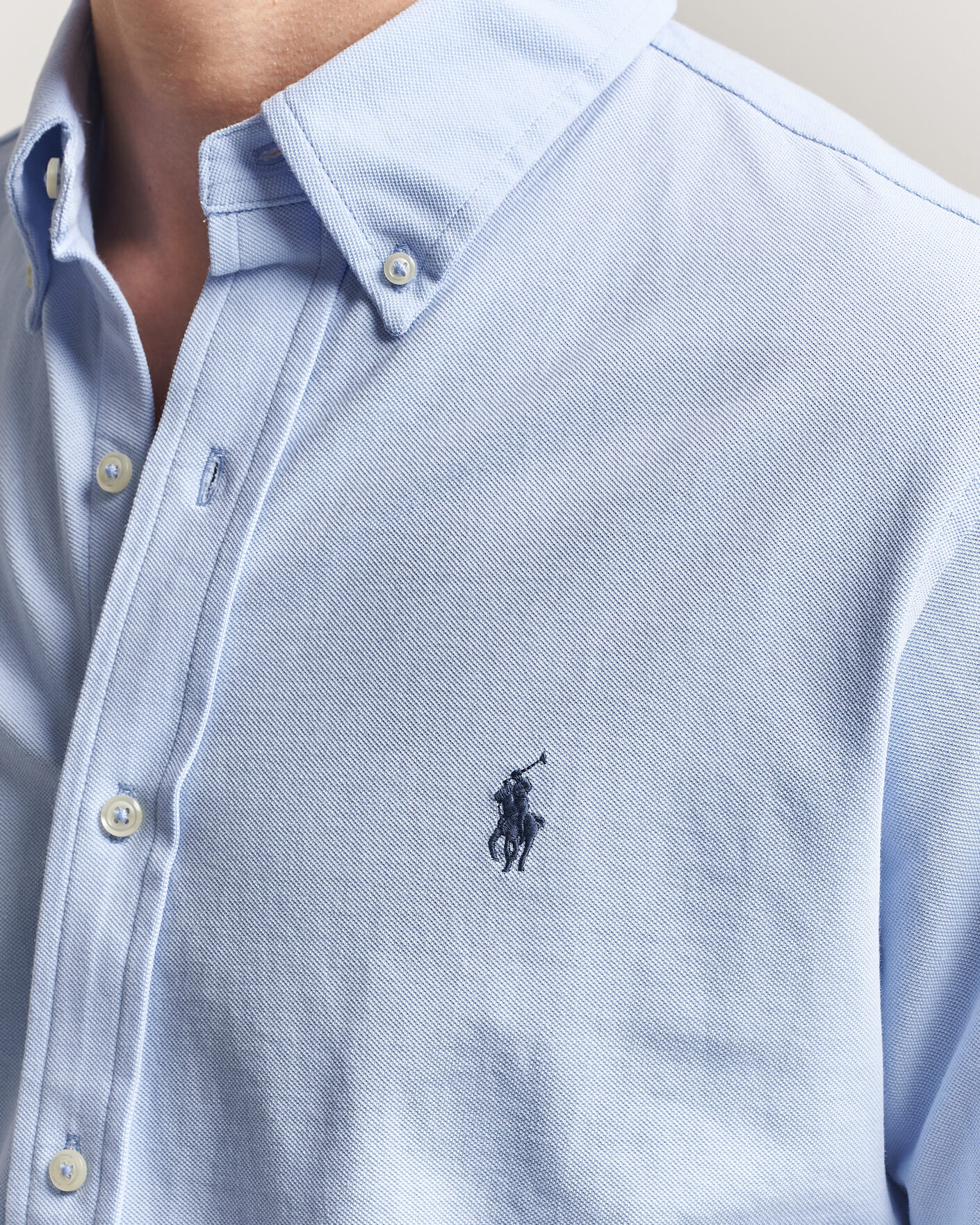 Hombres | Camisas | Polo Ralph Lauren | Featherweight Mesh Shirt Pebble Blue
