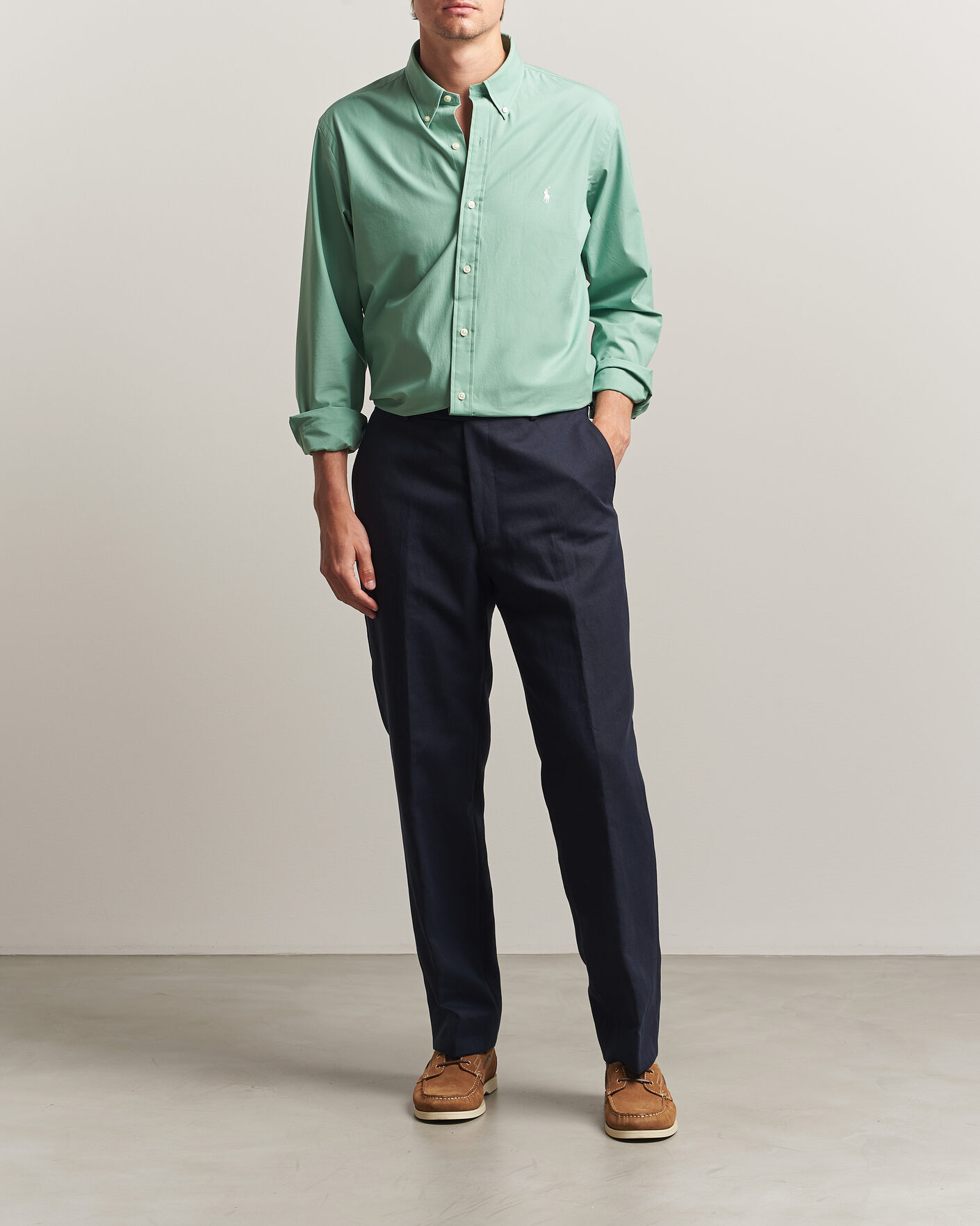 Hombres | Camisas | Polo Ralph Lauren | Custom Fit Poplin Shirt Faded Mint