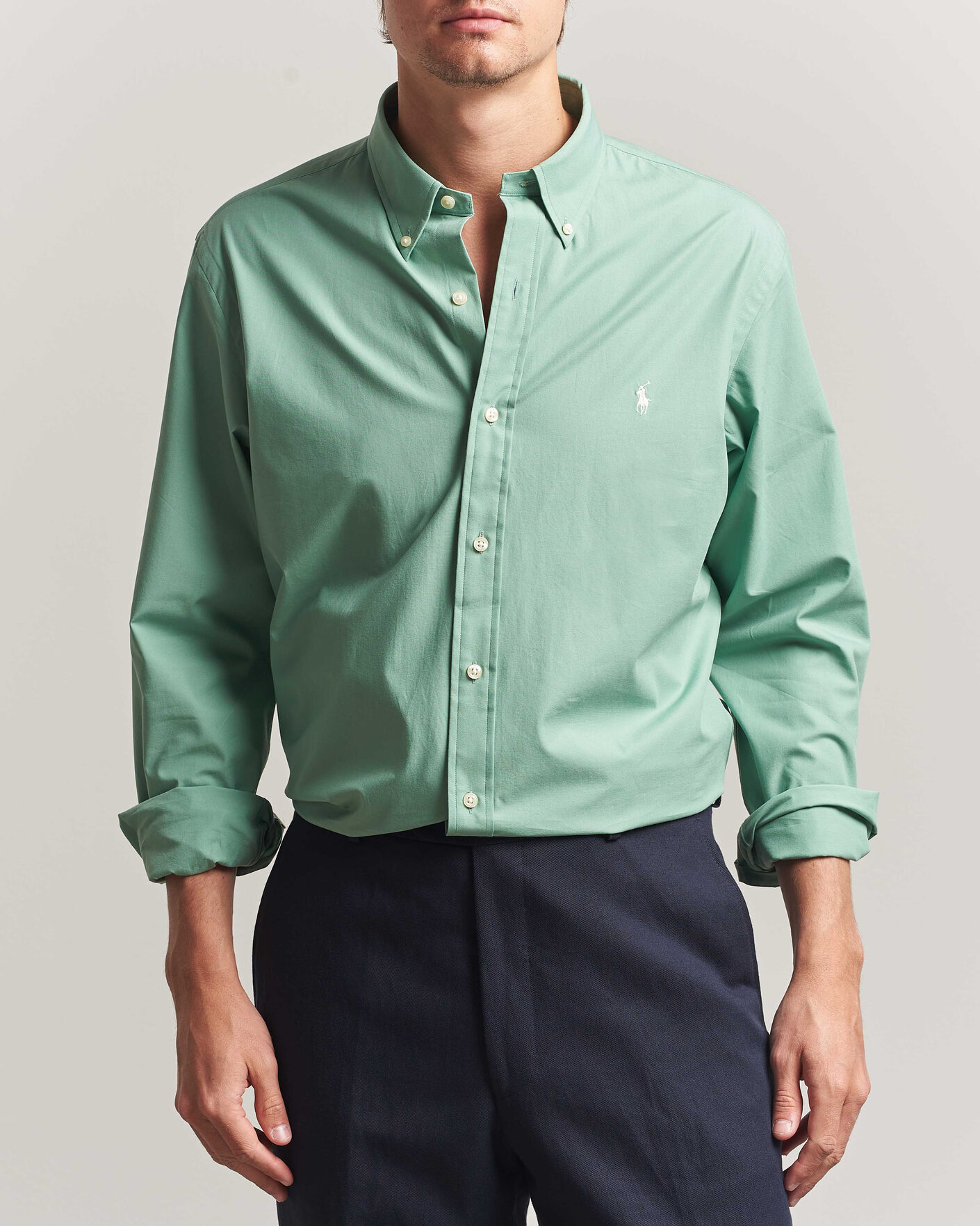 Hombres | Camisas | Polo Ralph Lauren | Custom Fit Poplin Shirt Faded Mint