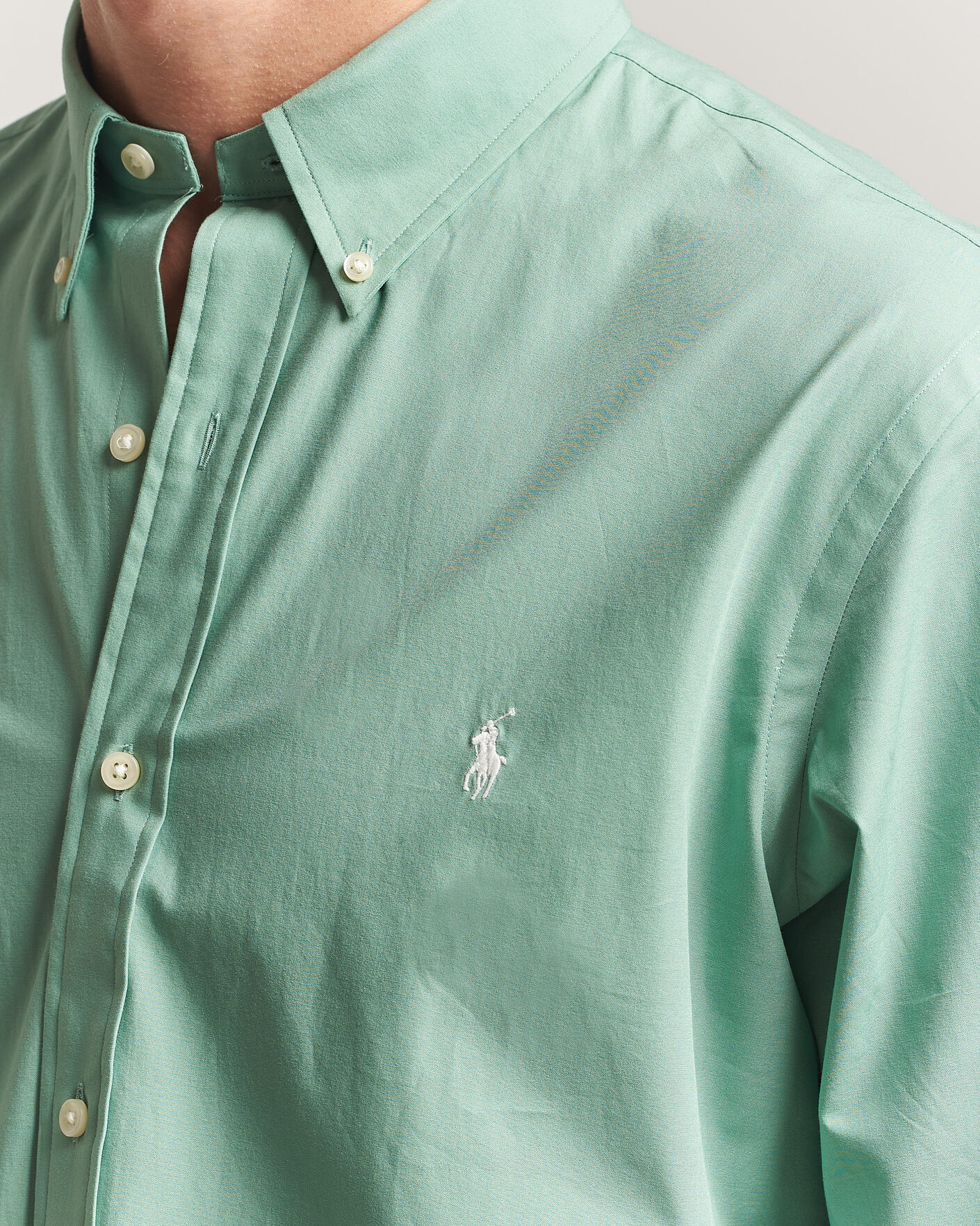 Hombres | Camisas | Polo Ralph Lauren | Custom Fit Poplin Shirt Faded Mint