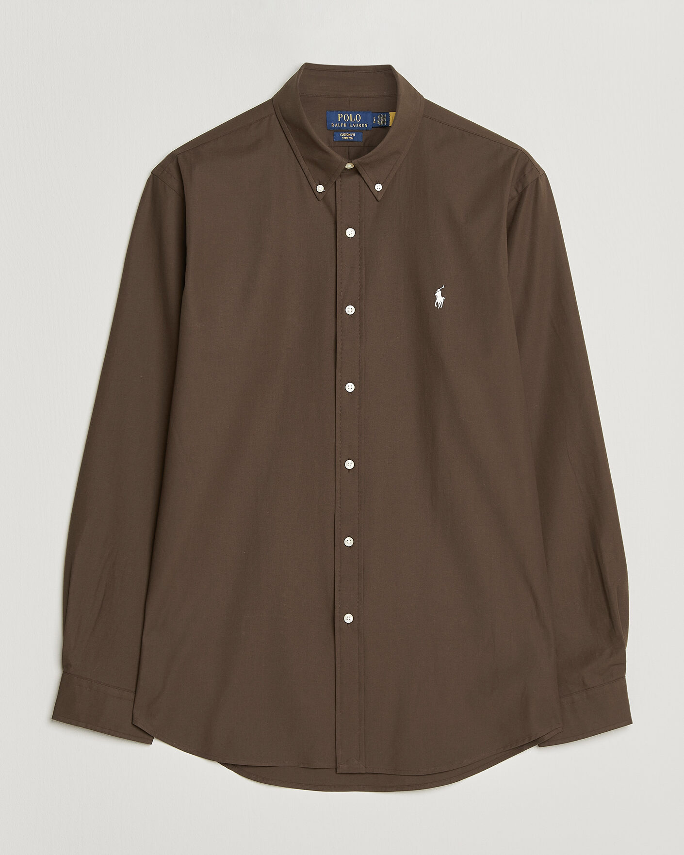 Hombres | Camisas | Polo Ralph Lauren | Custom Fit Poplin Shirt Nutmeg Brown
