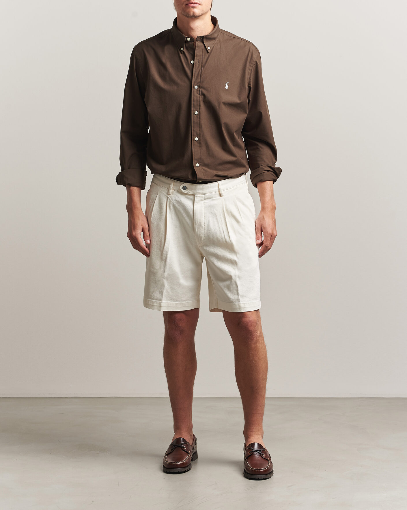 Hombres | Camisas | Polo Ralph Lauren | Custom Fit Poplin Shirt Nutmeg Brown