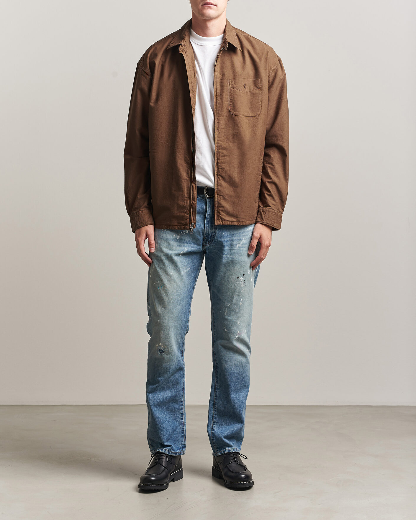 Hombres | Camisas | Polo Ralph Lauren | Osaca Oxford Zip Overshirt Chestnut