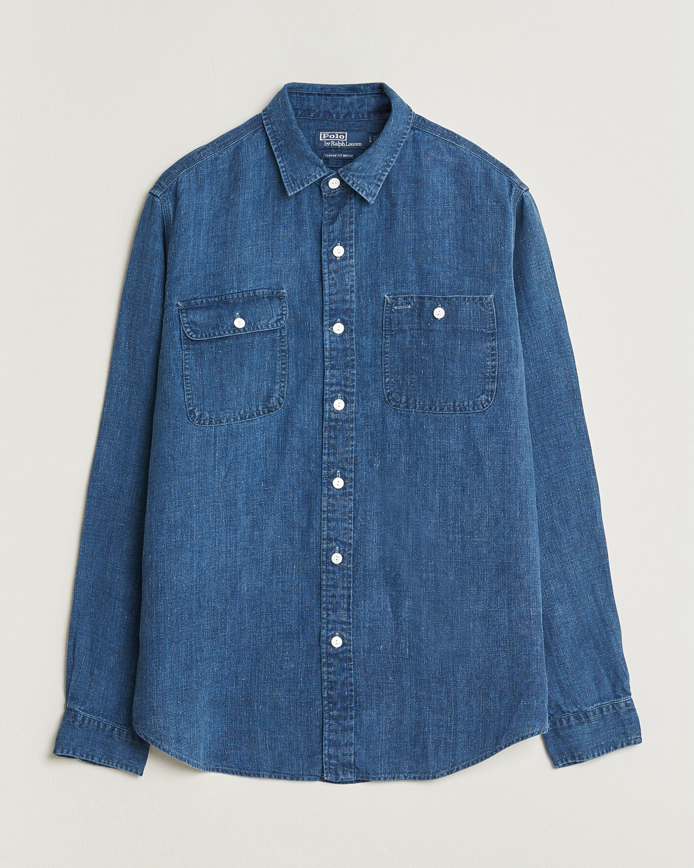 Hombres | Camisas | Polo Ralph Lauren | Indigo/Linen Western Shirt Medium Wash