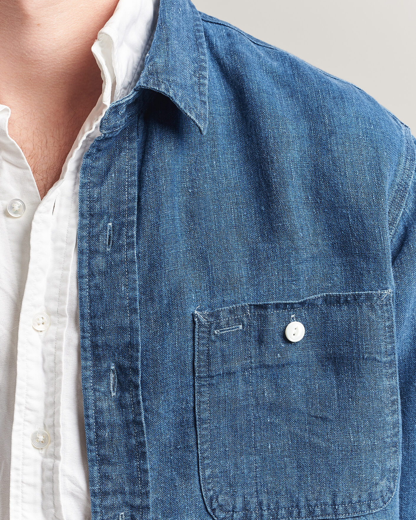 Hombres | Camisas | Polo Ralph Lauren | Indigo/Linen Western Shirt Medium Wash