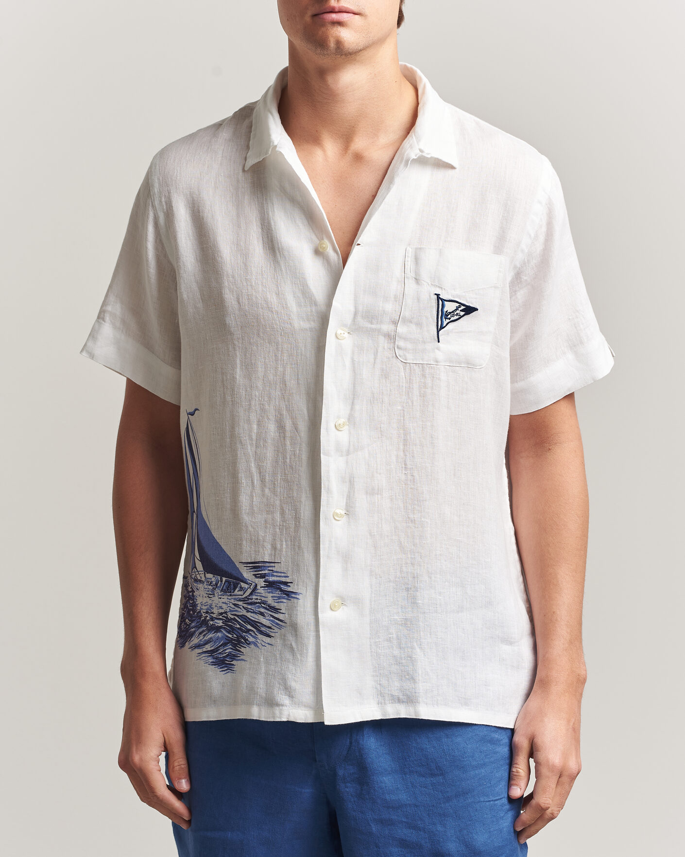 Hombres | Camisas | Polo Ralph Lauren | Linen Camp Shirt Vintage Nautical Sail